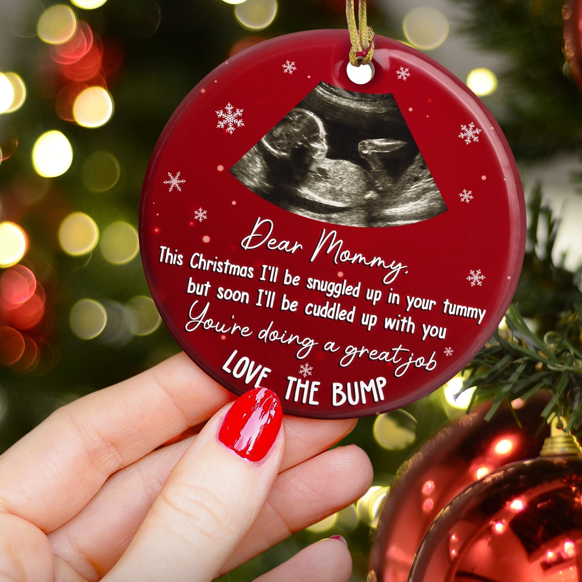 This Christmas I'll Be Snuggled - Personalized Photo Ceramic Ornament ORN0810