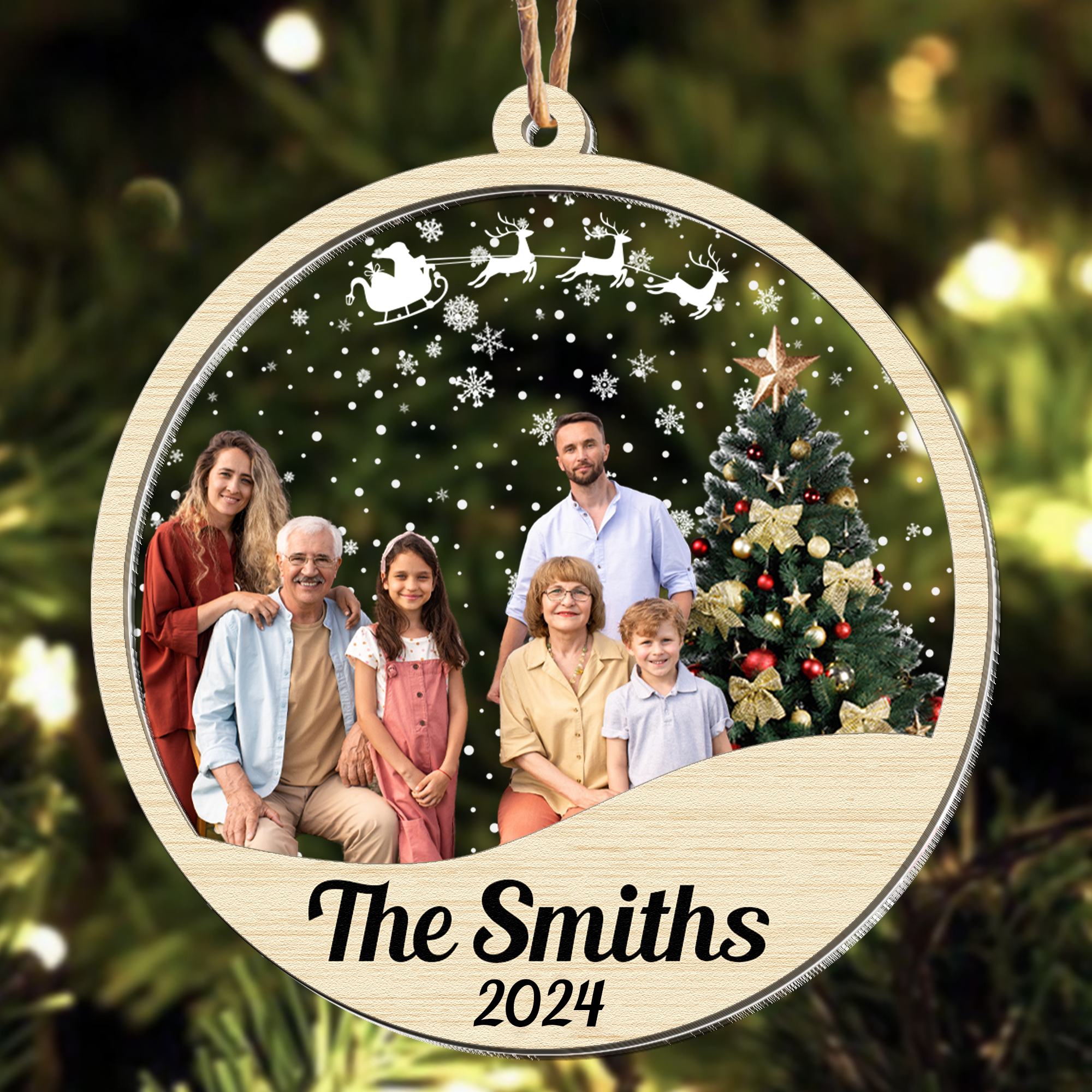 This Is My Big Family - Personalized Photo Wood And Acrylic Ornament ORN0810