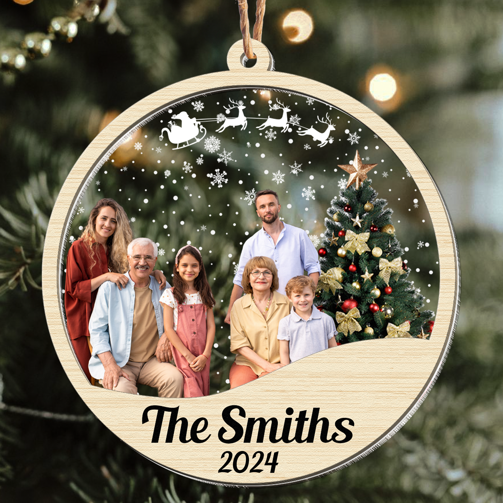 This Is My Big Family - Personalized Photo Wood And Acrylic Ornament ORN0810