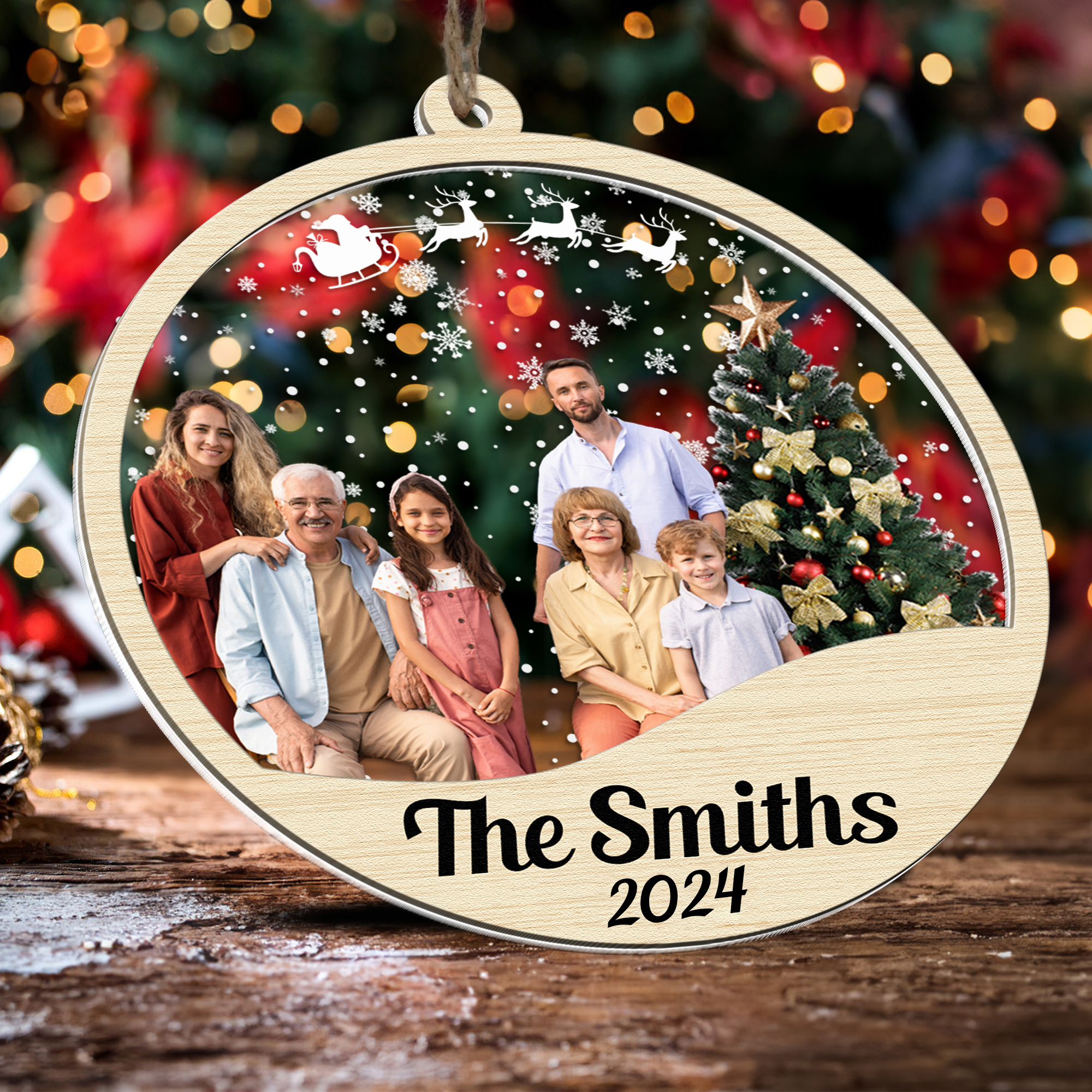 This Is My Big Family - Personalized Photo Wood And Acrylic Ornament ORN0810