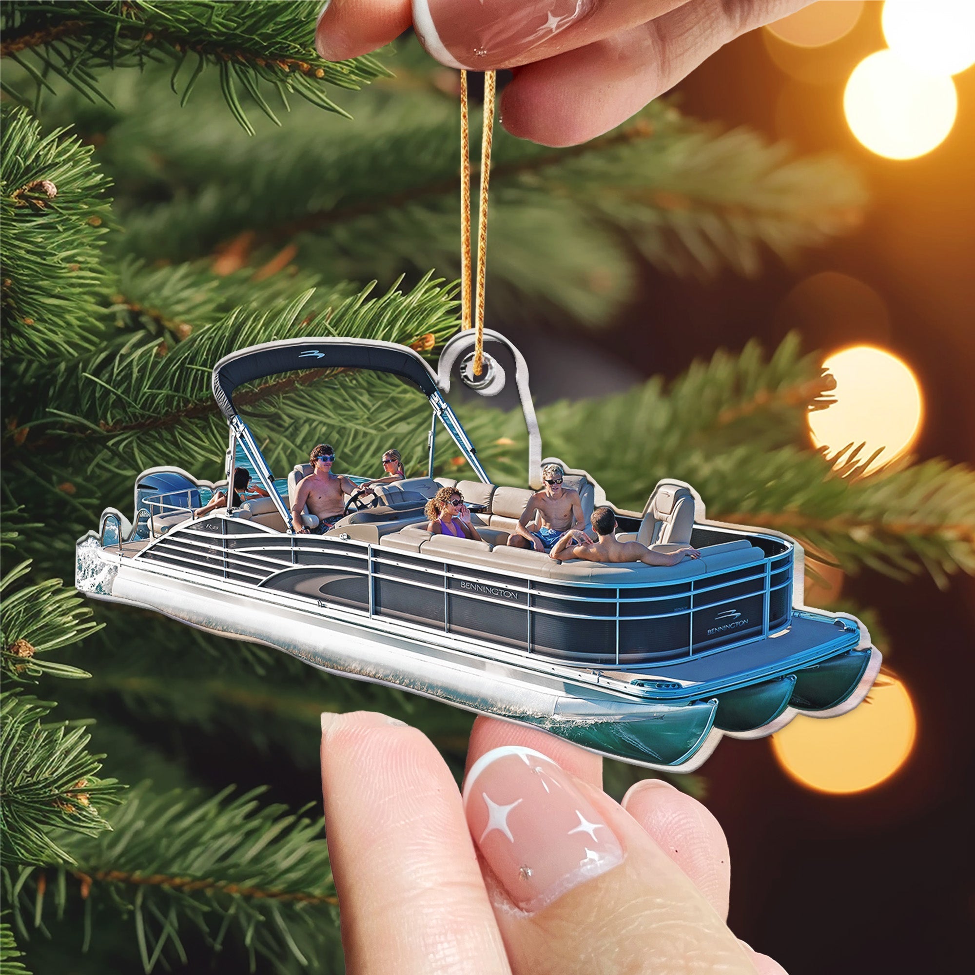 This Is My Pontoon Boat - Personalized Acrylic Photo Ornament ORN0810