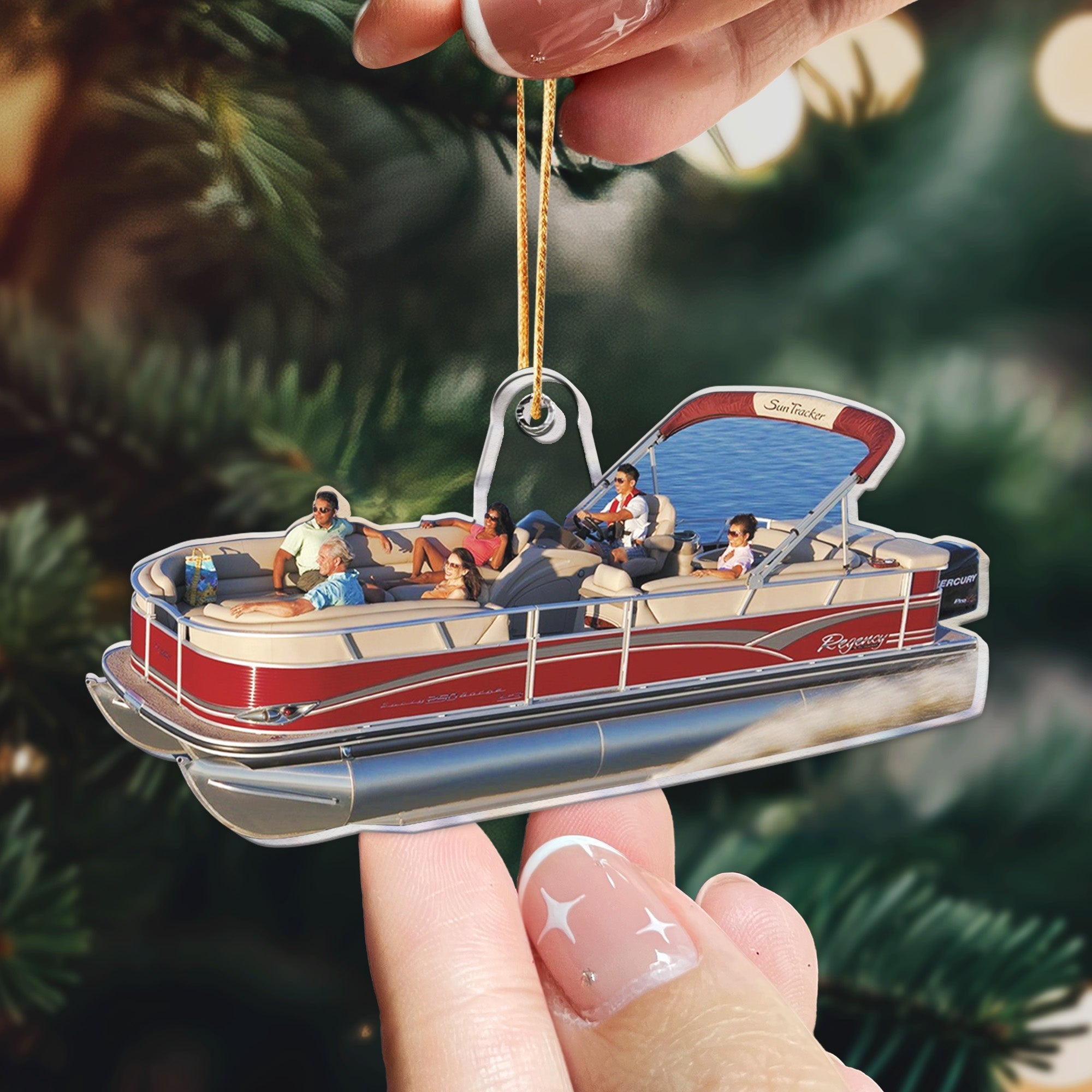 This Is My Pontoon Boat - Personalized Acrylic Photo Ornament ORNA1210