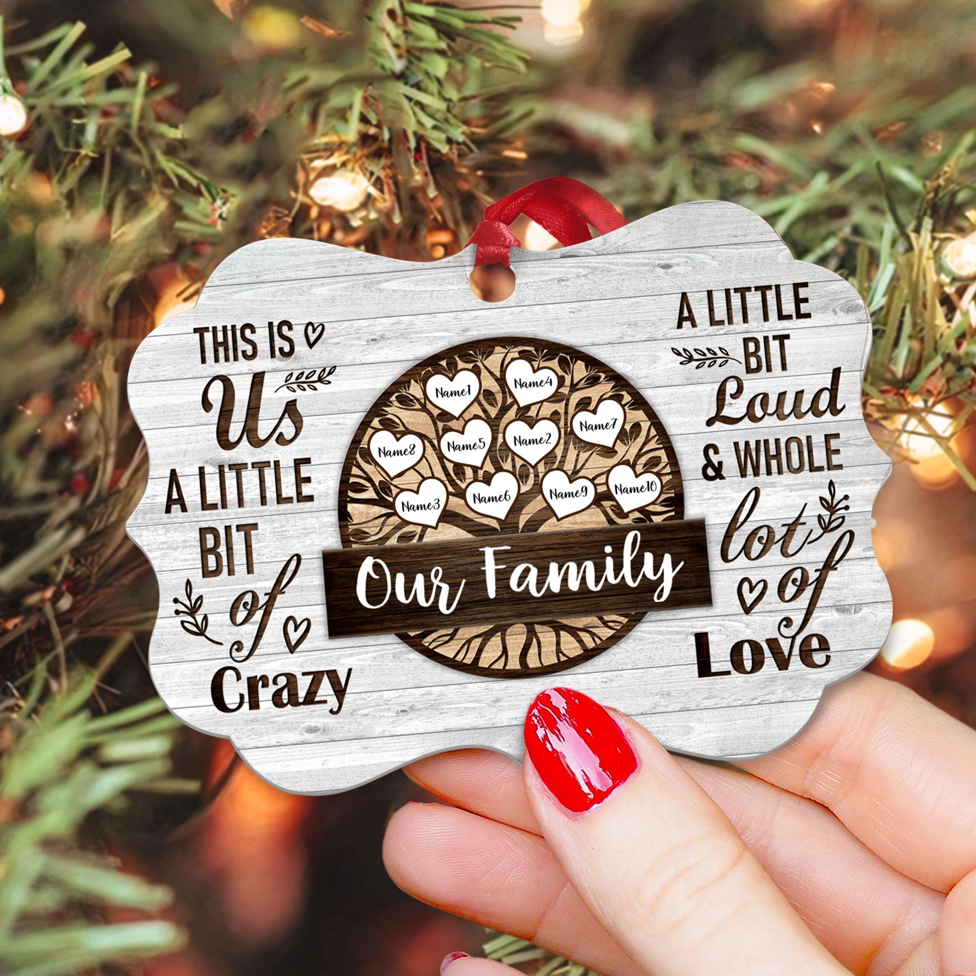 This Is Us A Little Bit Of Crazy - Personalized Aluminum Ornament - Christmas Gift For Family ORN0810