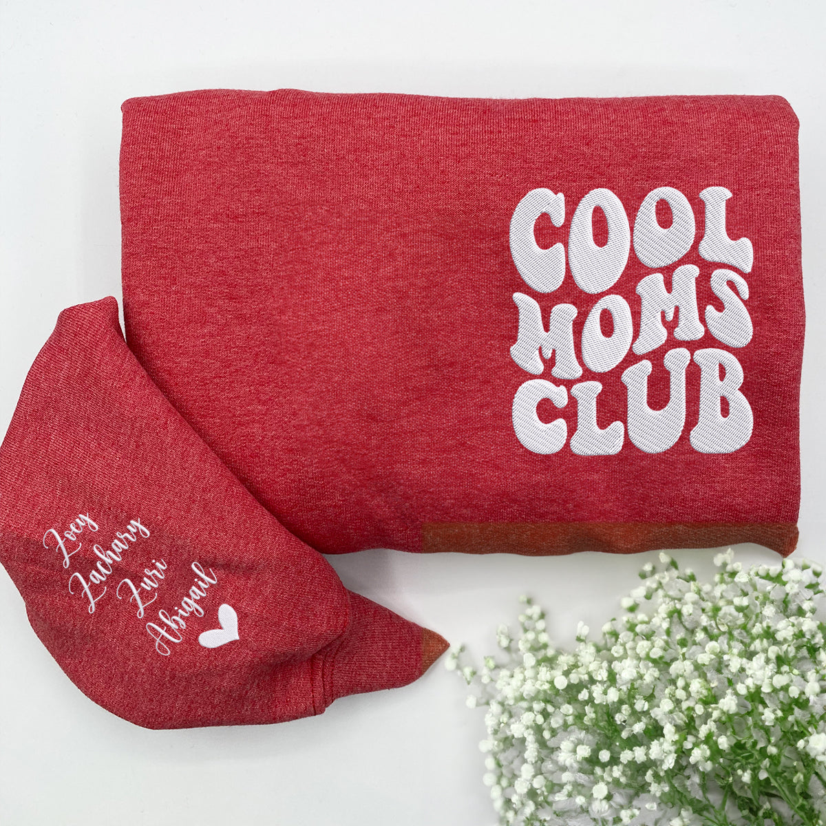 Cool Mom Club Embroidered Hoodie, Cool Mom Hood, Custom Mom Gift EM5