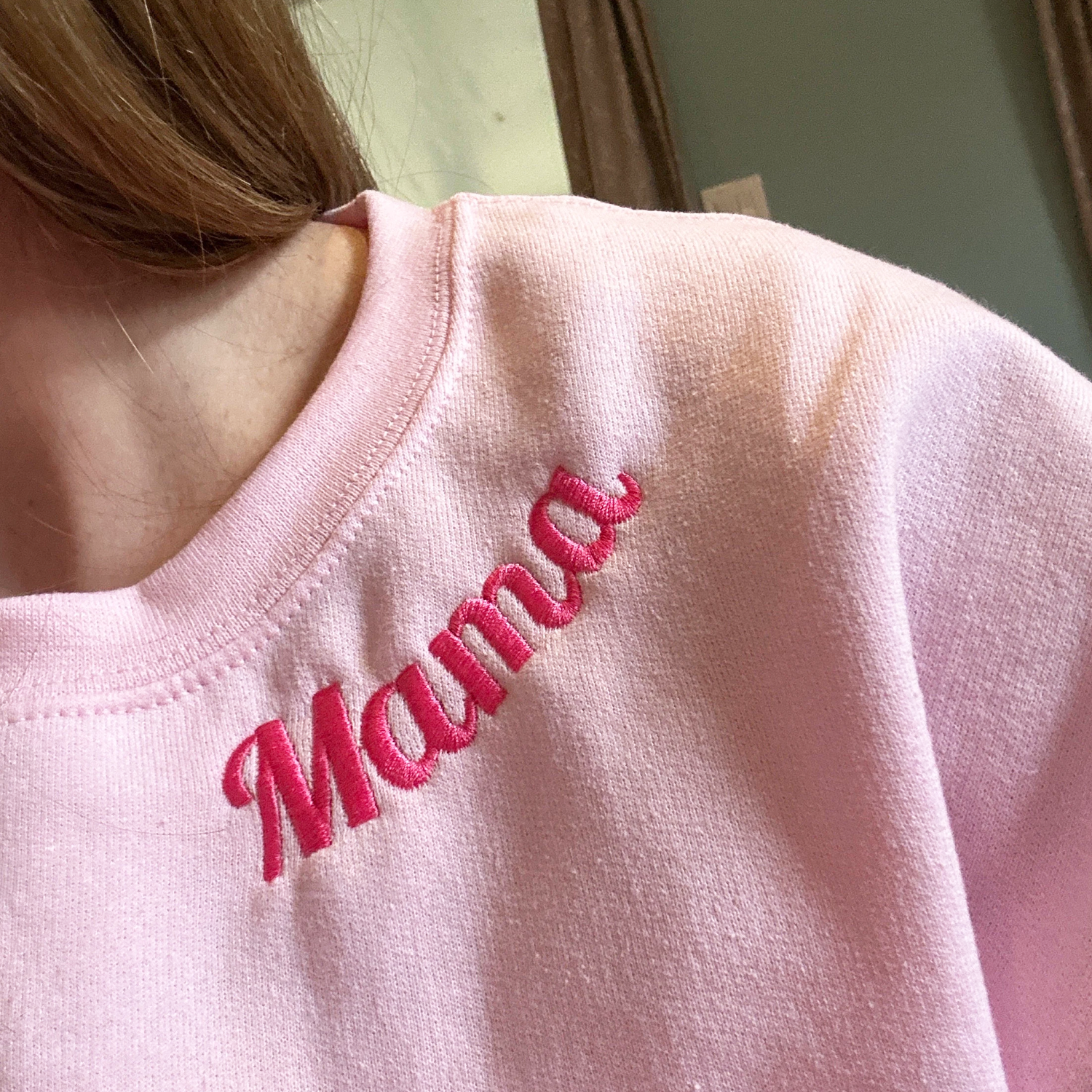 Custom Embroidered Sweatshirt, Neckline Message Crewneck, Unique Gift for Her em3