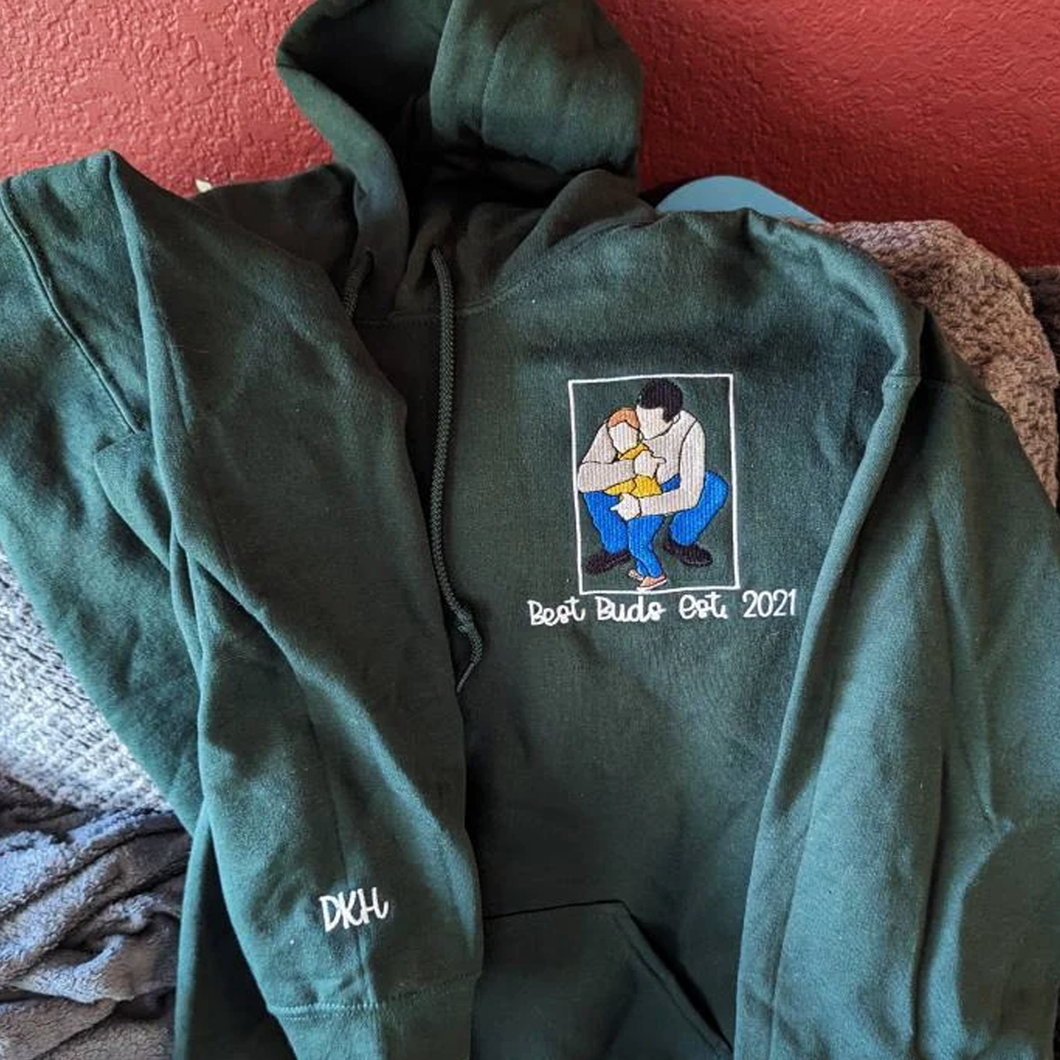 Personalized Anniversary Gifts for Couples, Custom Embroidered Sweatshirt / Hoodie Matching Wedding 1 - 50 Year em2