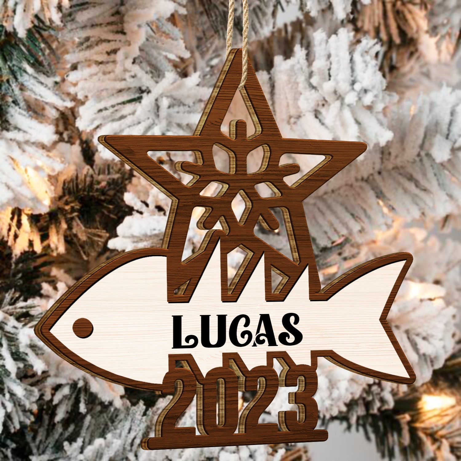 Dog And Cat Name Christmas Tree 2023 - Xmas Gift For Pet Lover - Personalized Wooden Cutout Ornament ORNA1210