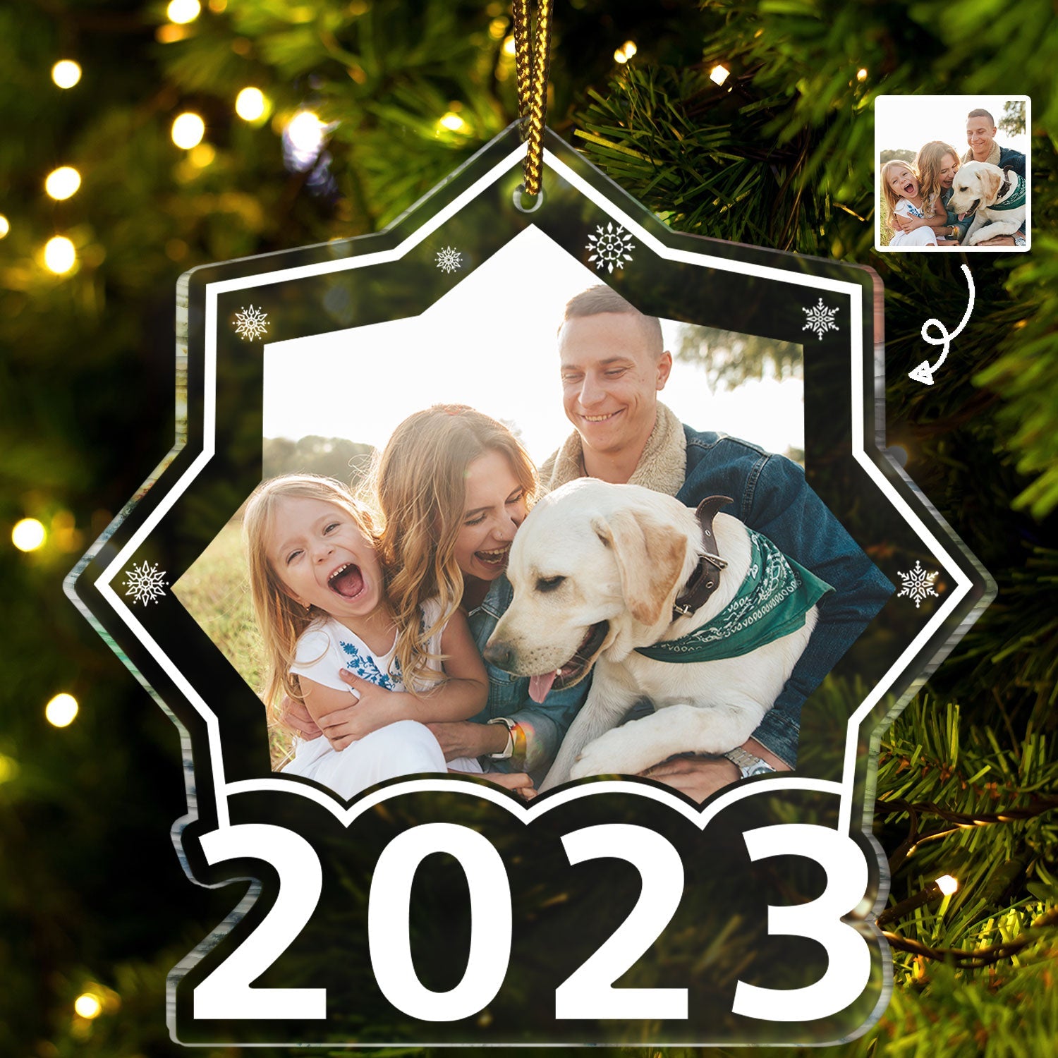 Custom Photo Snowflake - Christmas, Lovely Gift For Family, Couple, Bestie, Pet Lovers - Personalized Custom Shaped Acrylic Ornament ORNA1210