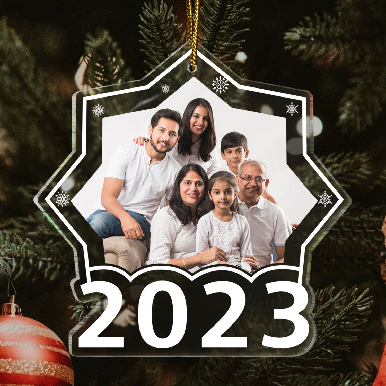 Custom Photo Snowflake - Christmas, Lovely Gift For Family, Couple, Bestie, Pet Lovers - Personalized Custom Shaped Acrylic Ornament ORNA1210