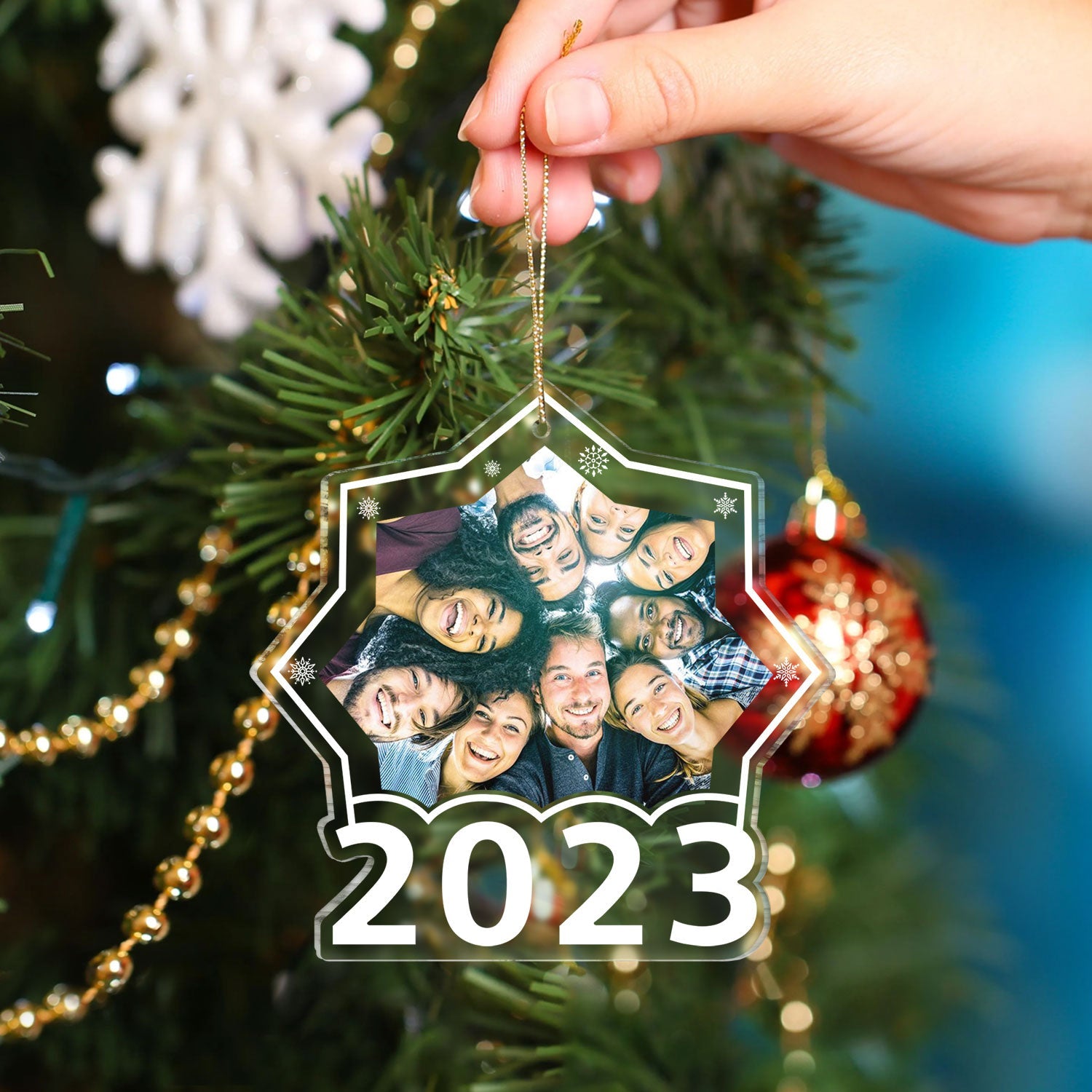 Custom Photo Snowflake - Christmas, Lovely Gift For Family, Couple, Bestie, Pet Lovers - Personalized Custom Shaped Acrylic Ornament ORNA1210