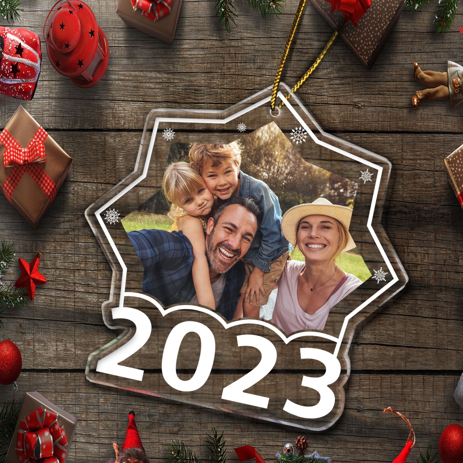 Custom Photo Snowflake - Christmas, Lovely Gift For Family, Couple, Bestie, Pet Lovers - Personalized Custom Shaped Acrylic Ornament ORNA1210