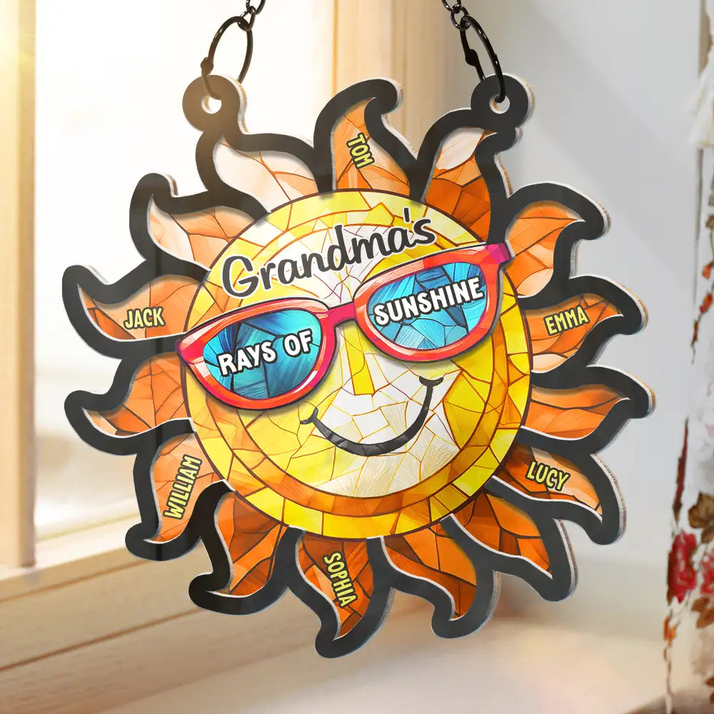 Grandmother Rays Of Sunshine - Personalized Acrylic Window Hanging Suncatcher ORNA1210