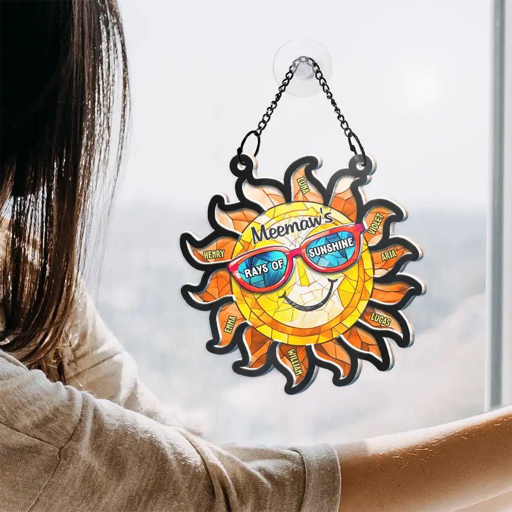 Grandmother Rays Of Sunshine - Personalized Acrylic Window Hanging Suncatcher ORNA1210