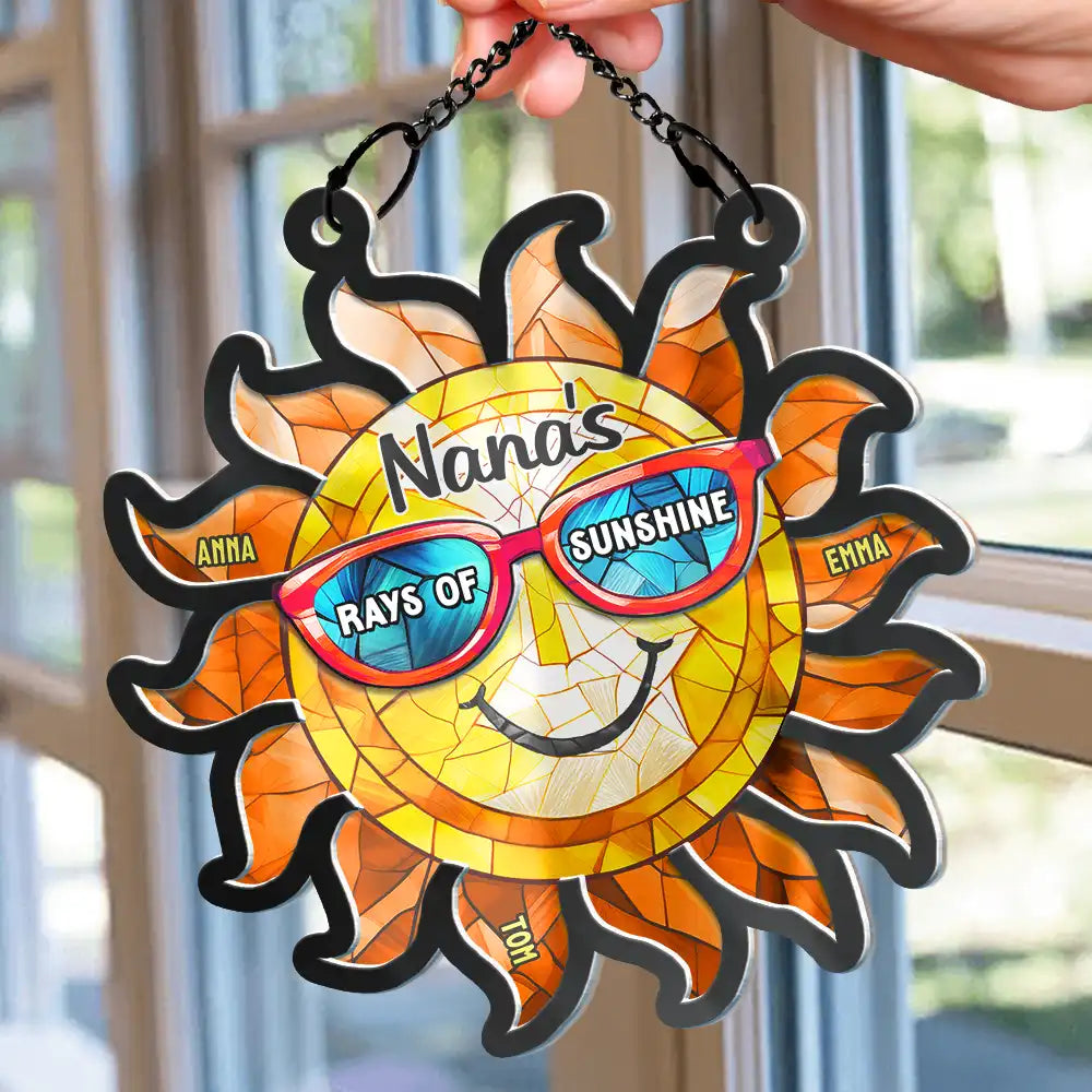Grandmother Rays Of Sunshine - Personalized Acrylic Window Hanging Suncatcher ORNA1210