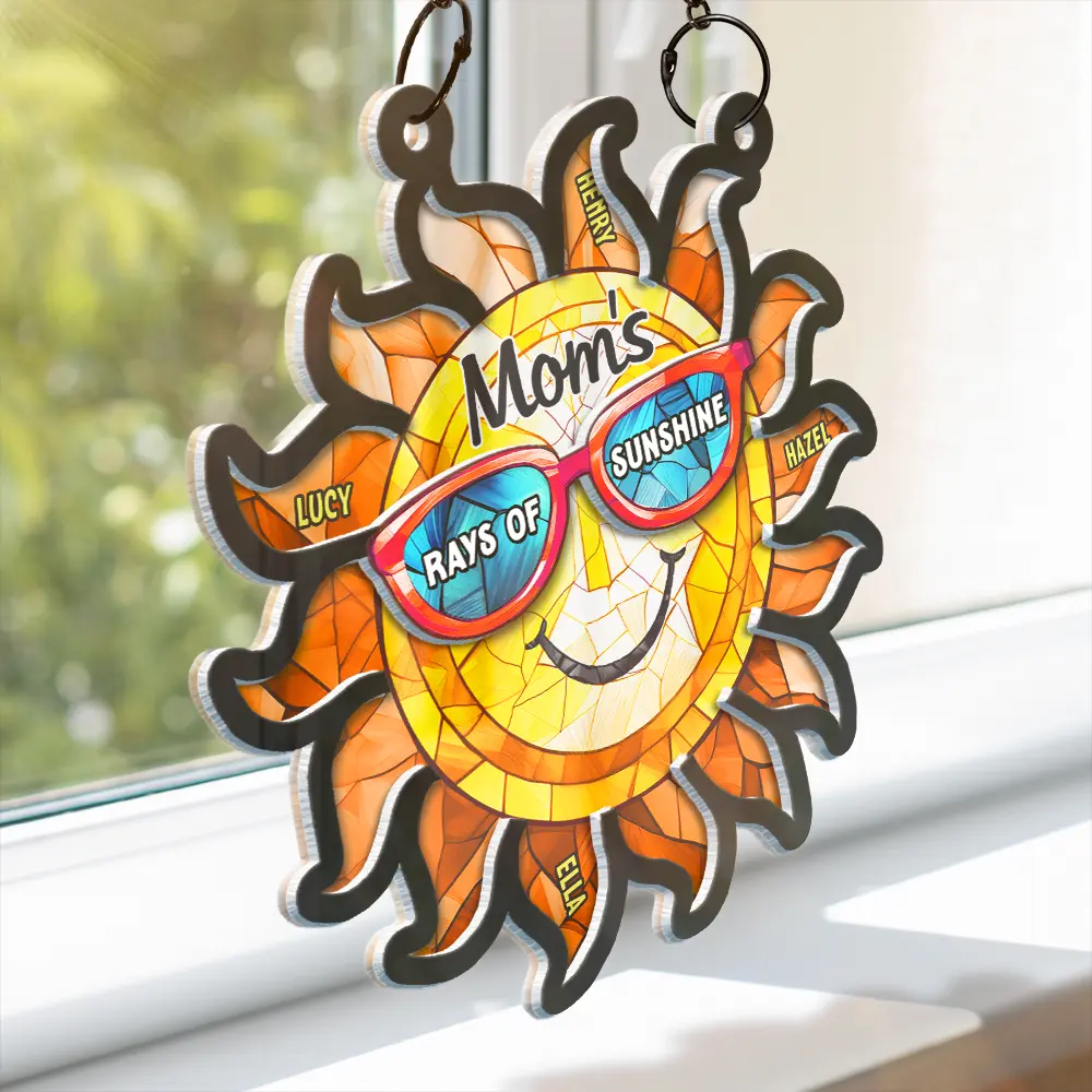 Grandmother Rays Of Sunshine - Personalized Acrylic Window Hanging Suncatcher ORNA1210