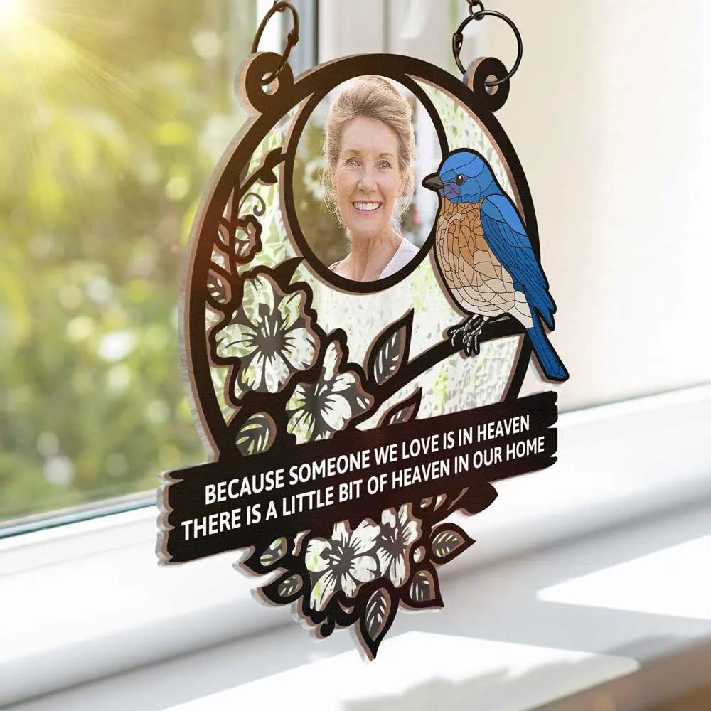 Custom Photo Although You Cannot See Me I'm Always With You Memorial - Personalized Window Hanging Suncatcher Ornament ORNA1210