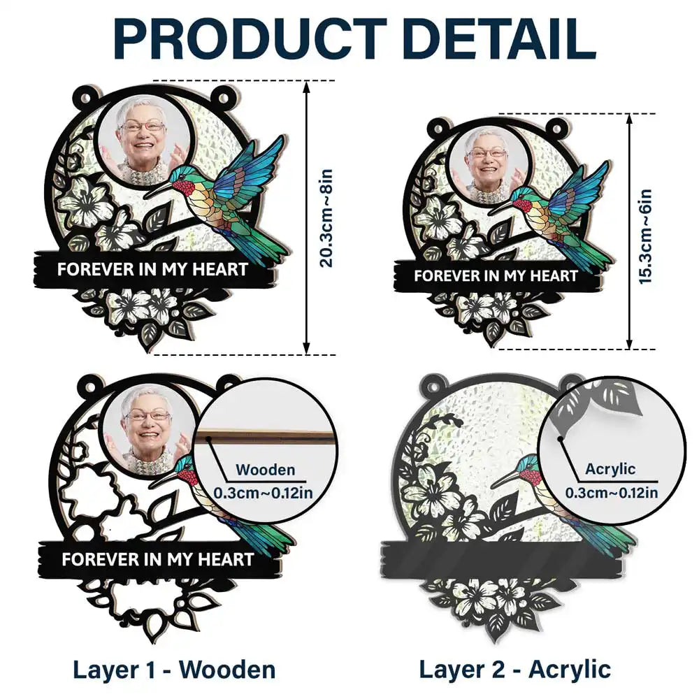 Custom Photo Although You Cannot See Me I'm Always With You Memorial - Personalized Window Hanging Suncatcher Ornament ORNA1210