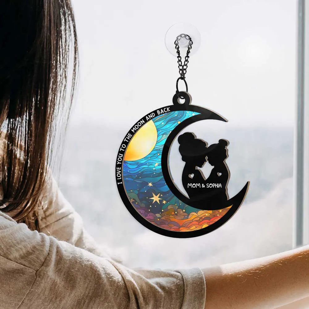 I Love You To The Moon And Back - Personalized Window Hanging Suncatcher Ornament ORNA1210
