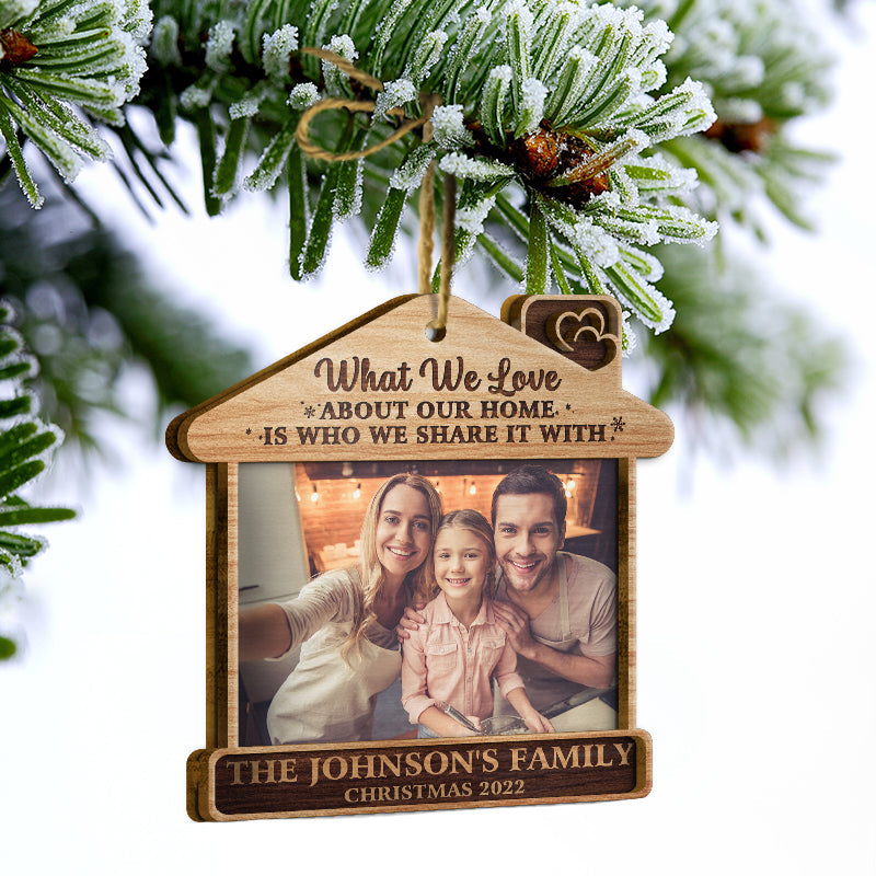 Custom Photo Family Where Life Begins And Love Never Ends - Christmas Gift For Family - Personalized Custom 2 Layered Wooden Ornament ORNA1210