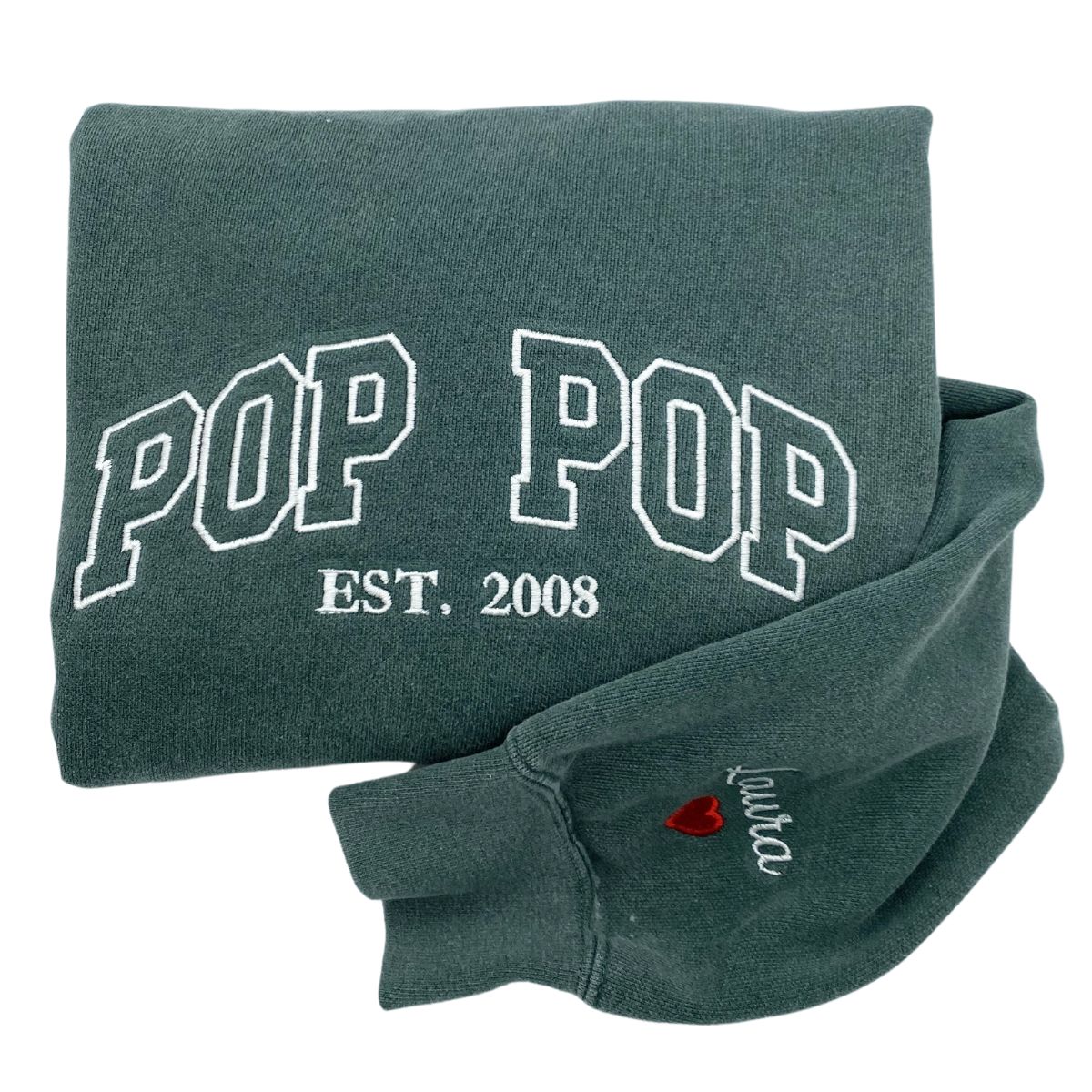 Custom Varsity Letter Sweatshirt Hoodie, Custom Wifey Embroidered Sweatshirt with EST Date, Initial on Sleeve em4