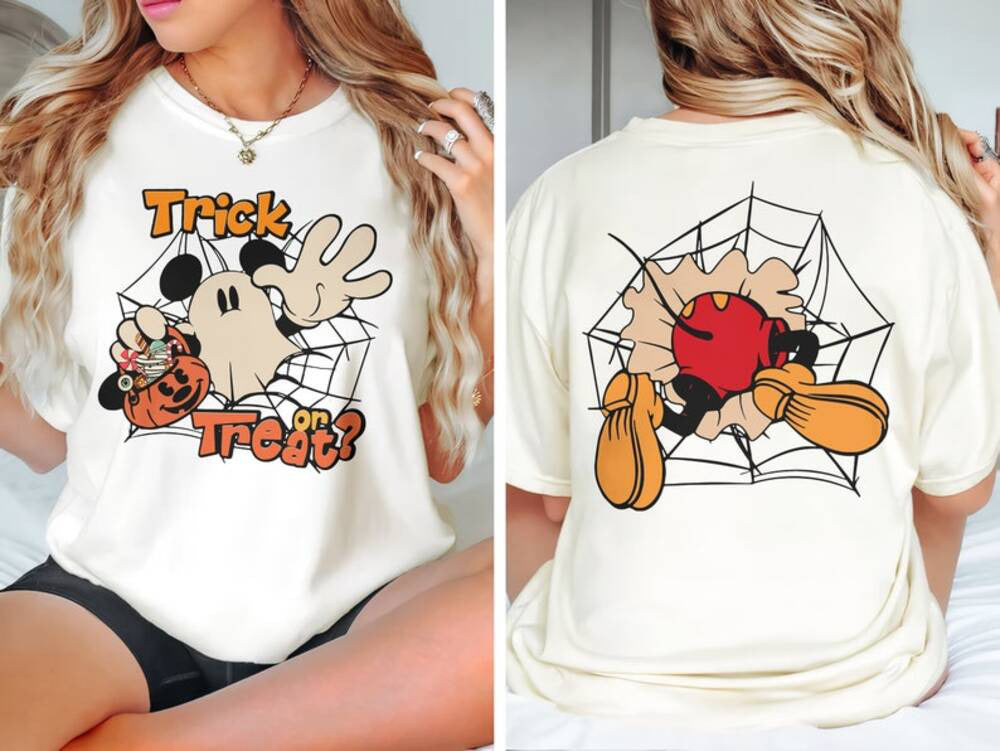 Vintage Disney Mickey Halloween Shirt, Retro Mickey Trick Or Treat T-Shirt, Disney Mickey Boo Shirt, Disneyland Halloween Tee