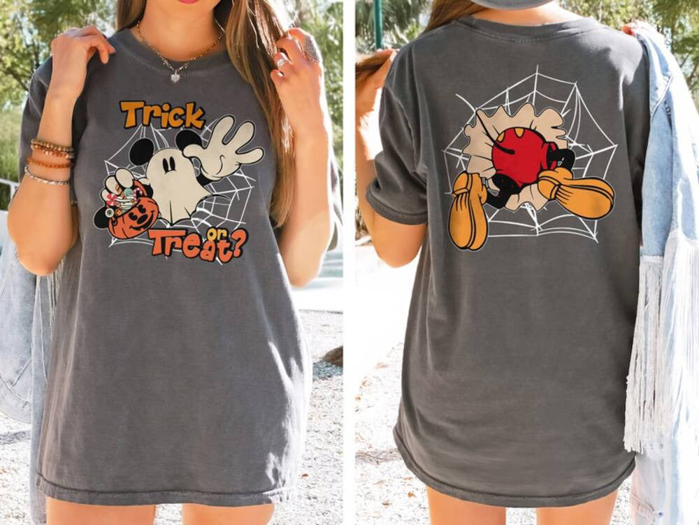 Vintage Disney Mickey Halloween Shirt, Retro Mickey Trick Or Treat T-Shirt, Disney Mickey Boo Shirt, Disneyland Halloween Tee