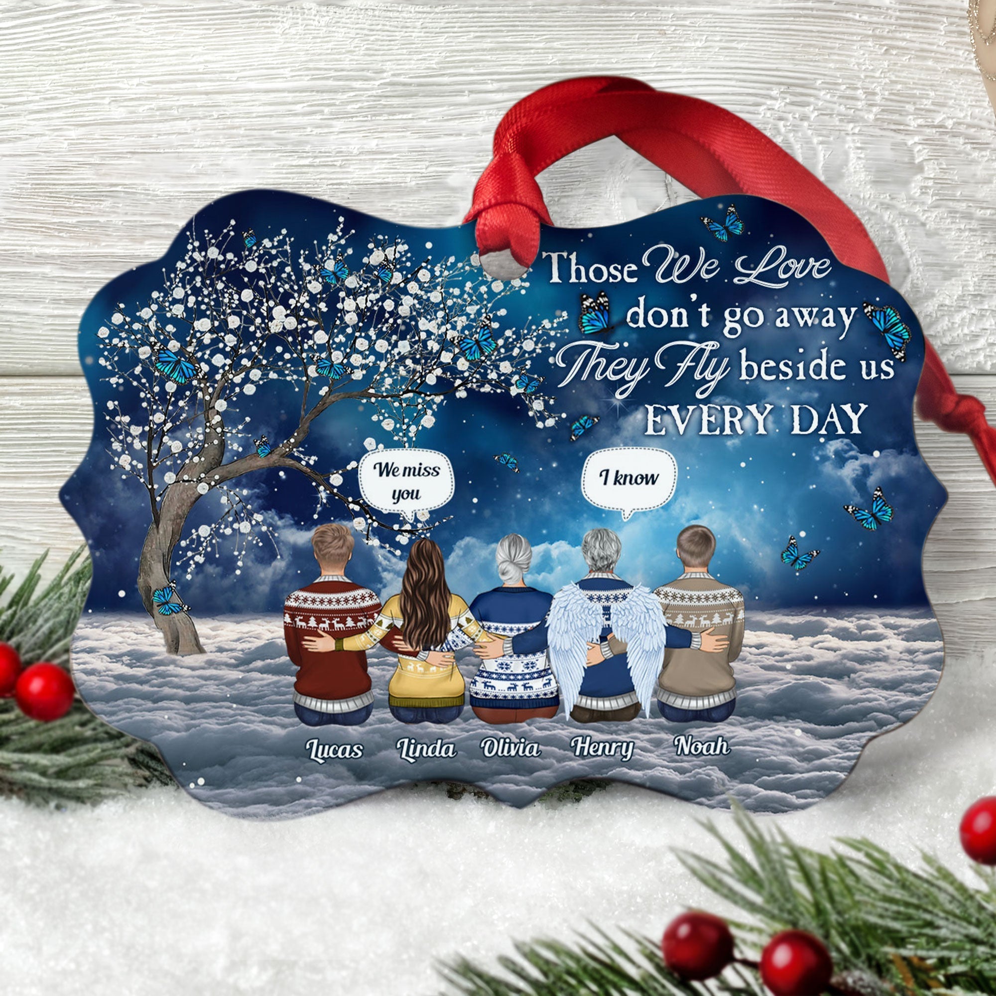 We Are Always With You - Personalized Aluminum Ornament - Christmas, Memorial, Loving Gift For Family Members, Dad, Mom, Grandparents, Son, Daughter ORNA1210