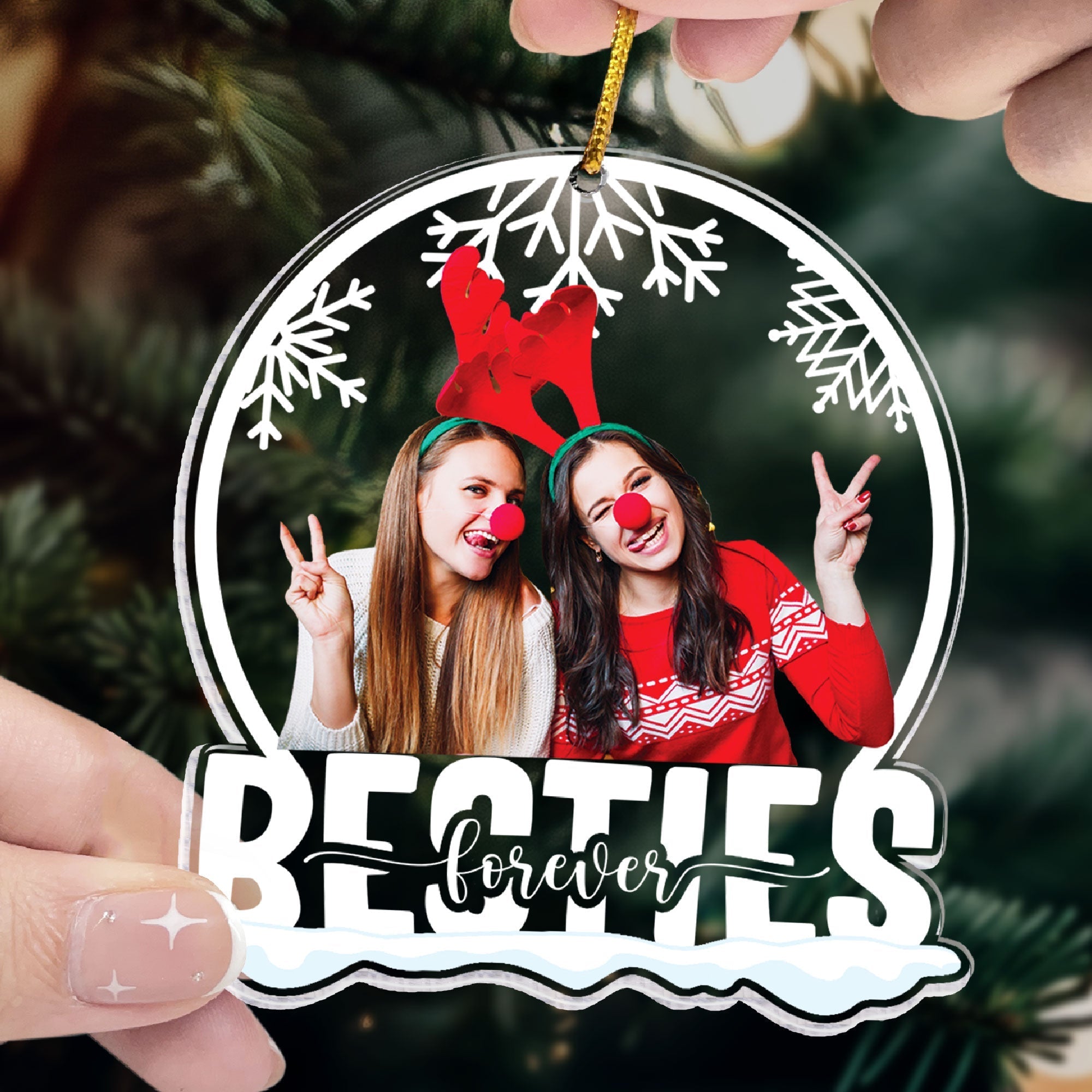 We Are Besties Forever - Personalized Acrylic Photo Ornament ORNA1210