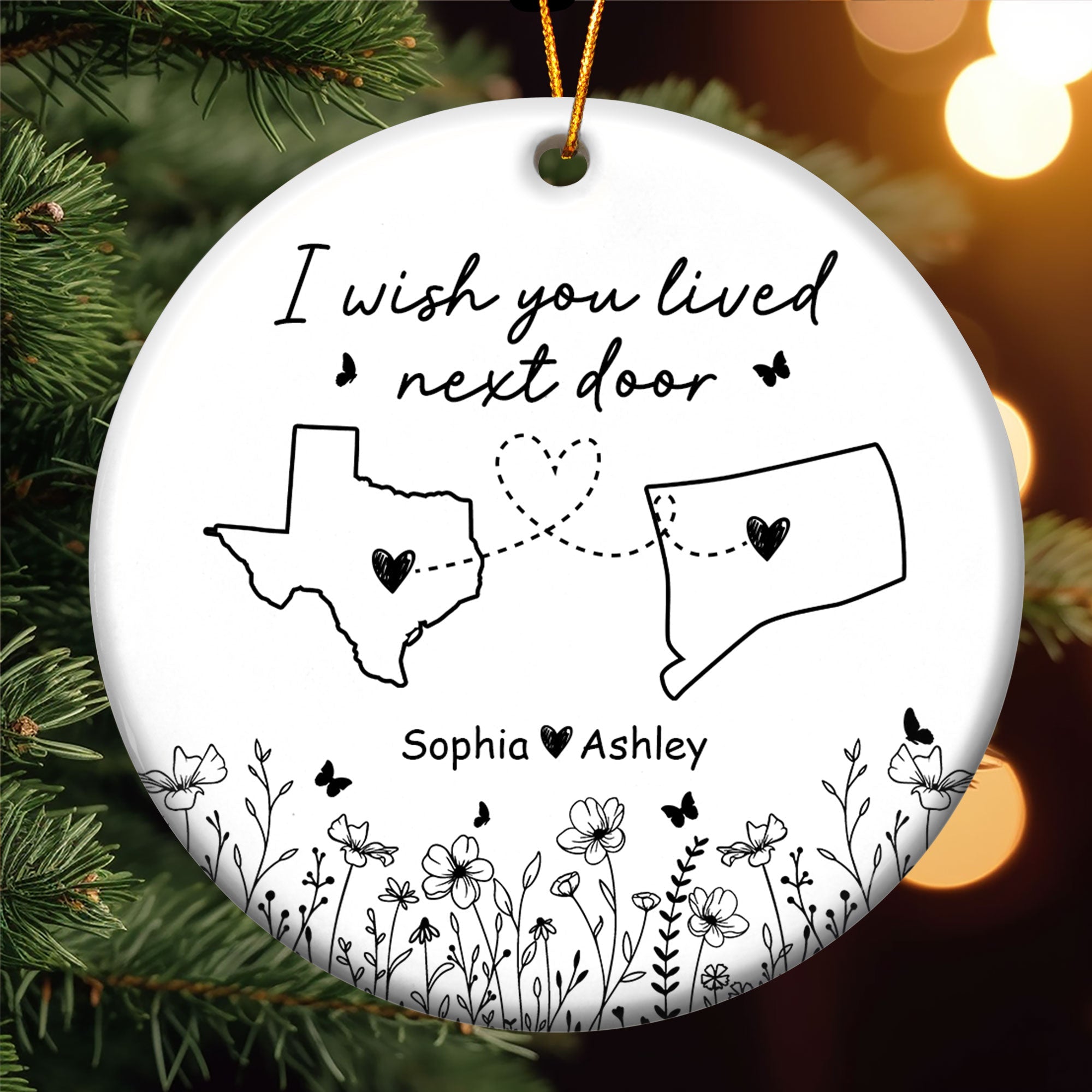 Wish You Lived Next Door - Personalized Ceramic Ornament ORNA1210