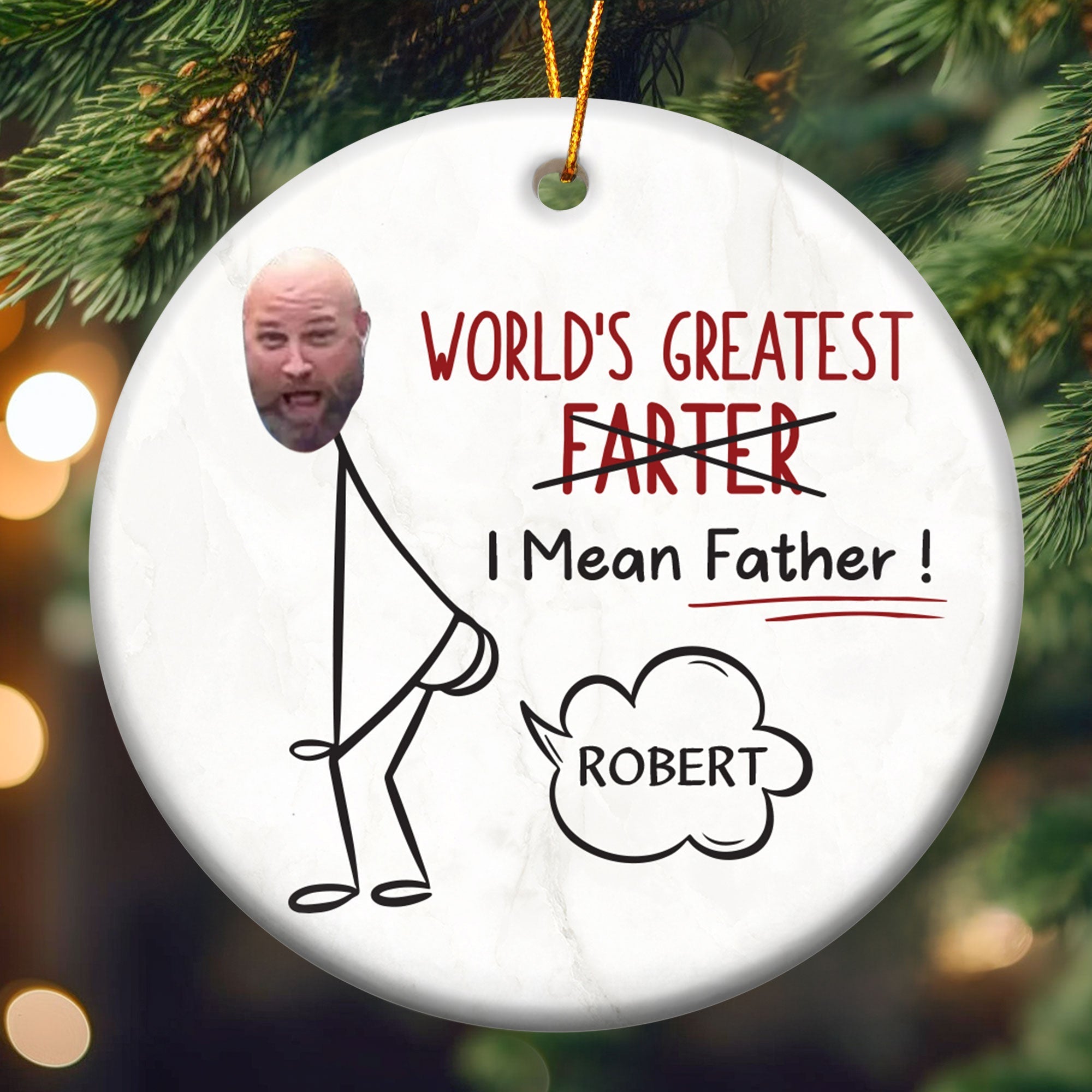 World's Greatest Farter 2 - Personalized Ceramic Photo Ornament ORN0810