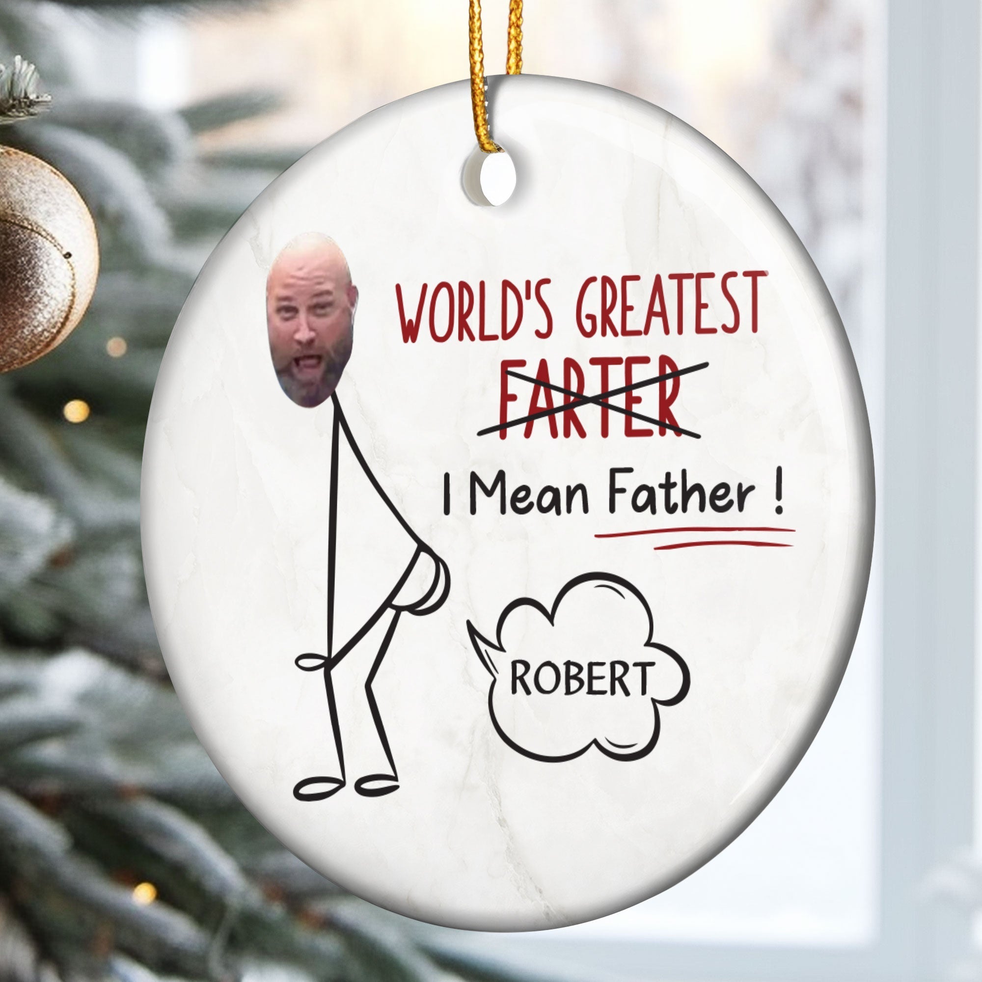 World's Greatest Farter 2 - Personalized Ceramic Photo Ornament ORN0810