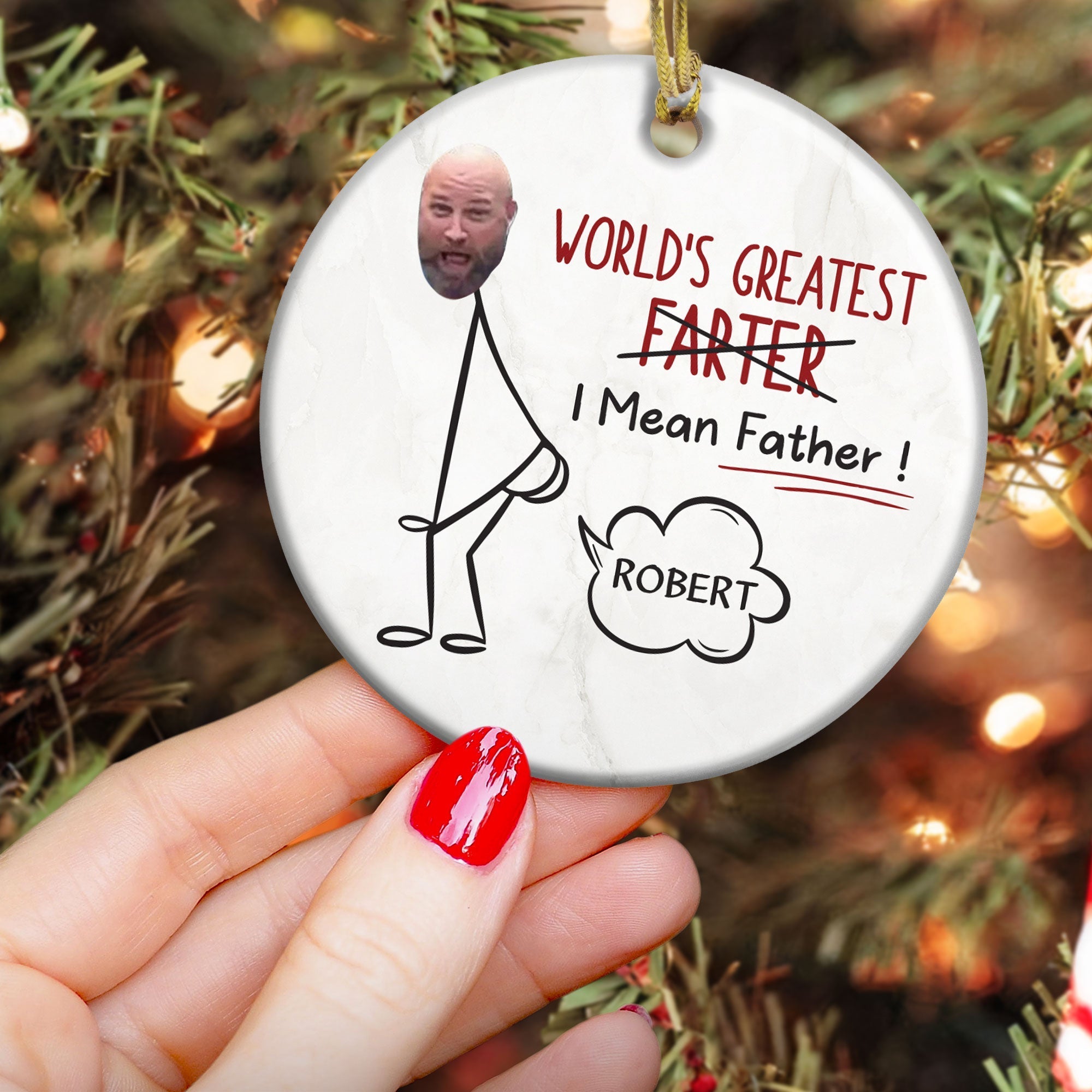 World's Greatest Farter 2 - Personalized Ceramic Photo Ornament ORN0810