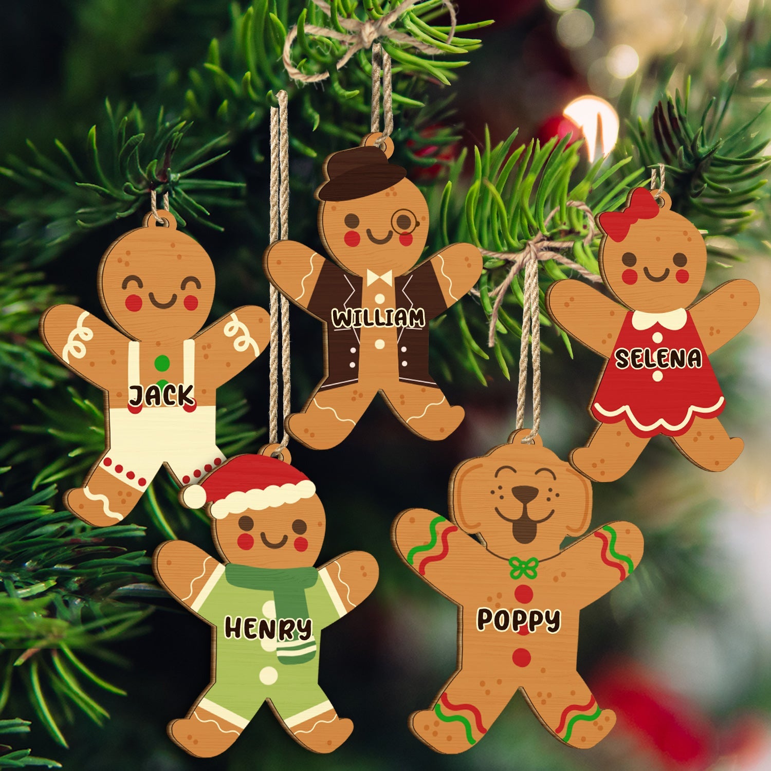 Set Family Cookies Perfect Batch Color - Christmas Gift For Parents, Grandparents, Pet Lovers - Personalized Wooden Cutout Ornament ORNA1210