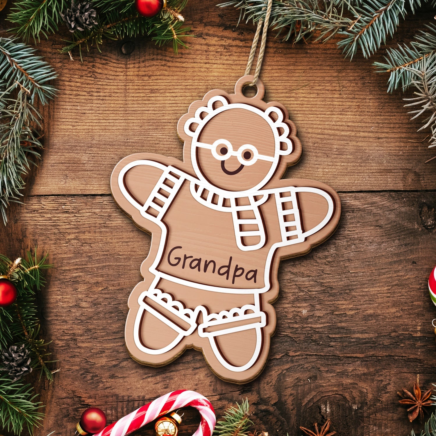Set Family Cookies Perfect Batch - Christmas Gift For Parents, Grandparents, Pet Lovers - Personalized Wooden Cutout Ornament ORNA1210