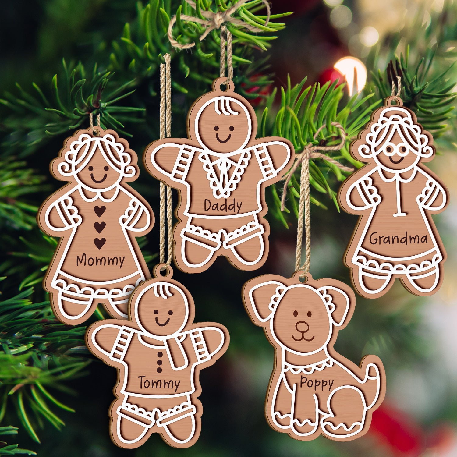 Set Family Cookies Perfect Batch - Christmas Gift For Parents, Grandparents, Pet Lovers - Personalized Wooden Cutout Ornament ORNA1210