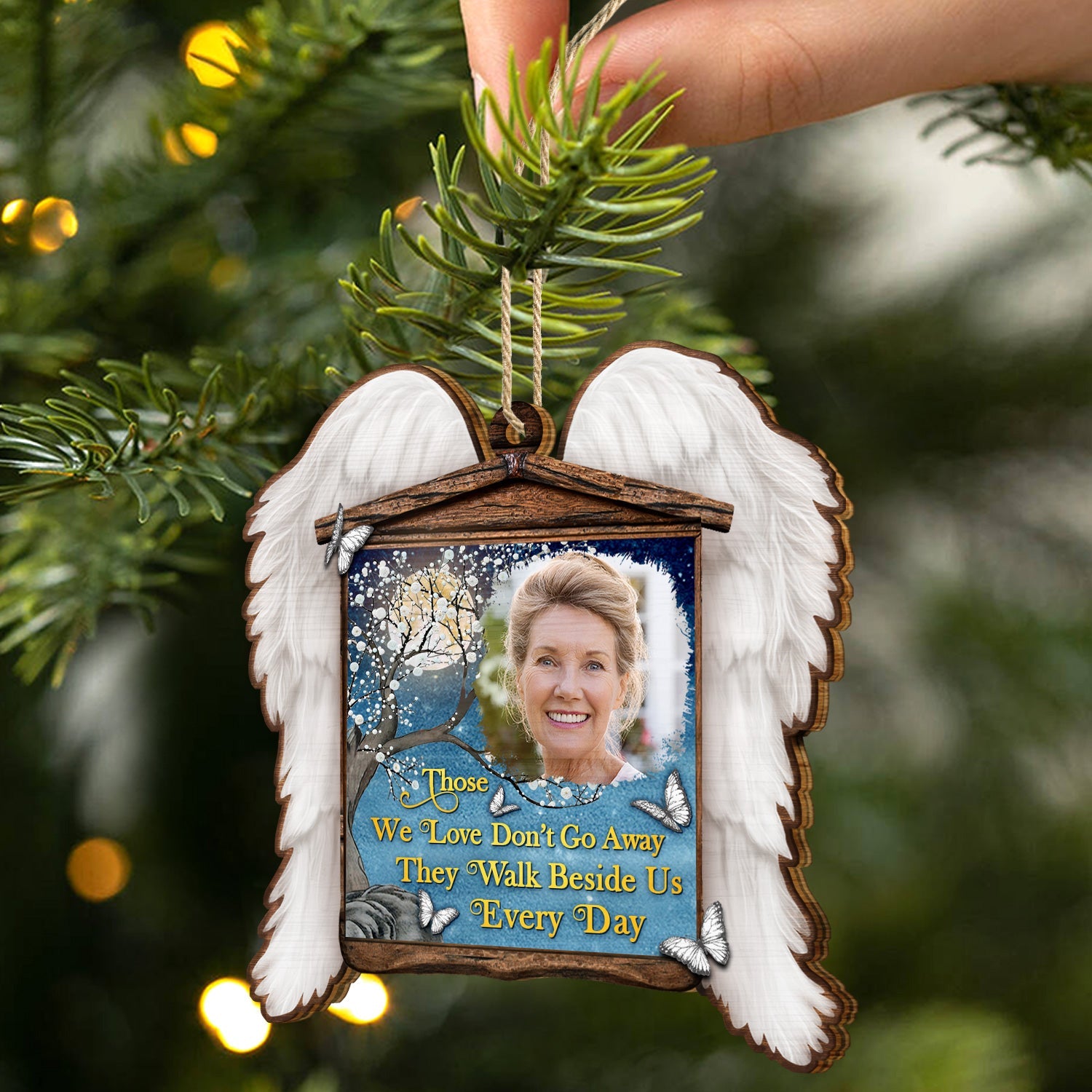 Custom Photo I'm Always With You - Christmas Memorial Gift For Family - Personalized Custom Shaped Wooden Ornament ORNA1210