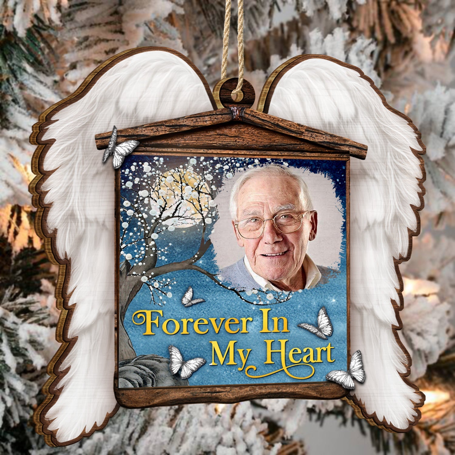 Custom Photo I'm Always With You - Christmas Memorial Gift For Family - Personalized Custom Shaped Wooden Ornament ORNA1210