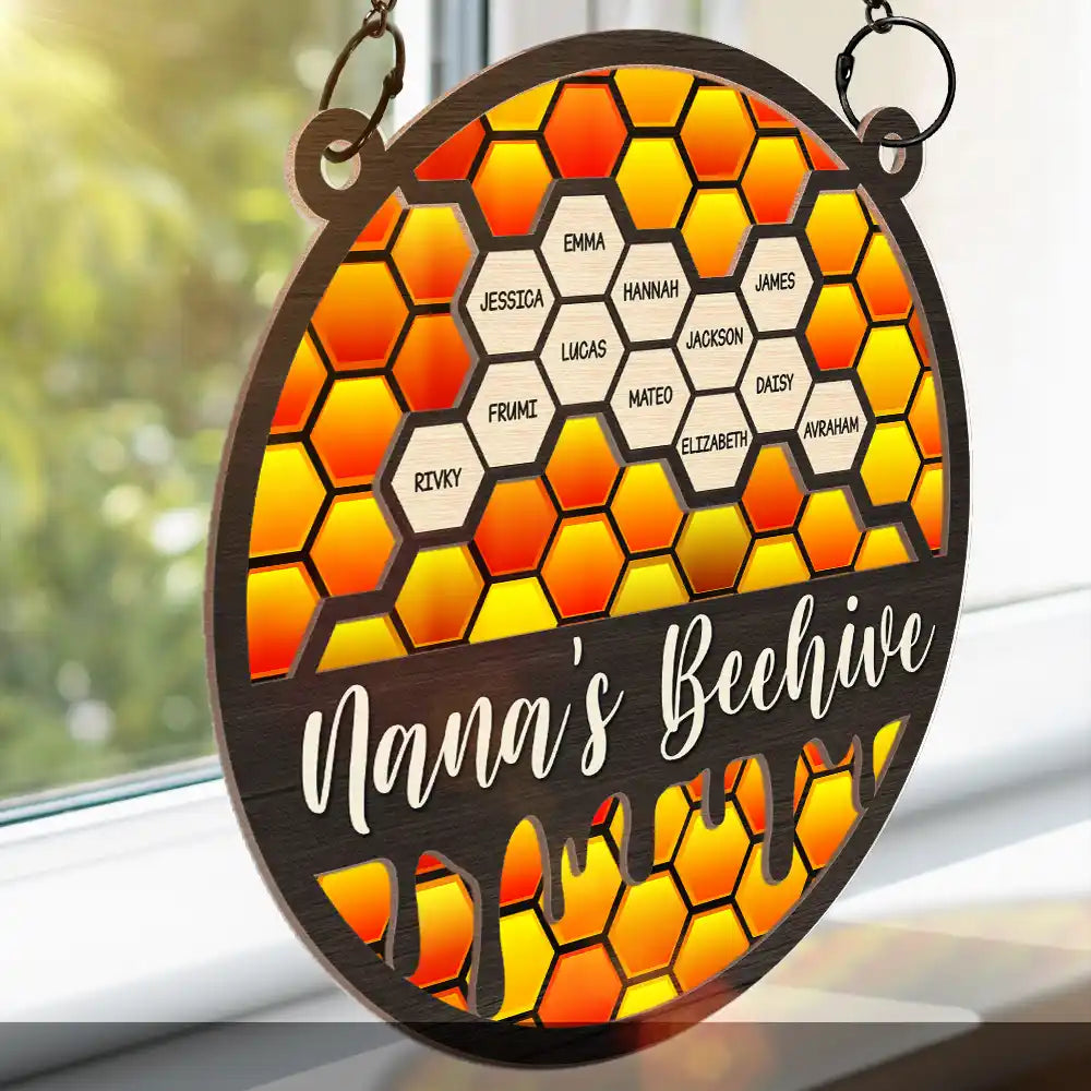 Grandbabees Nana's Beehive Grandkids - Personalized Window Hanging Suncatcher Ornament ORNA1210