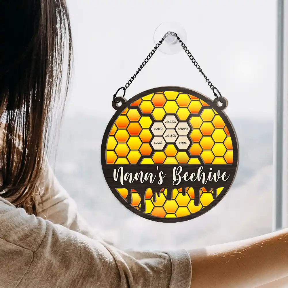 Grandbabees Nana's Beehive Grandkids - Personalized Window Hanging Suncatcher Ornament ORNA1210