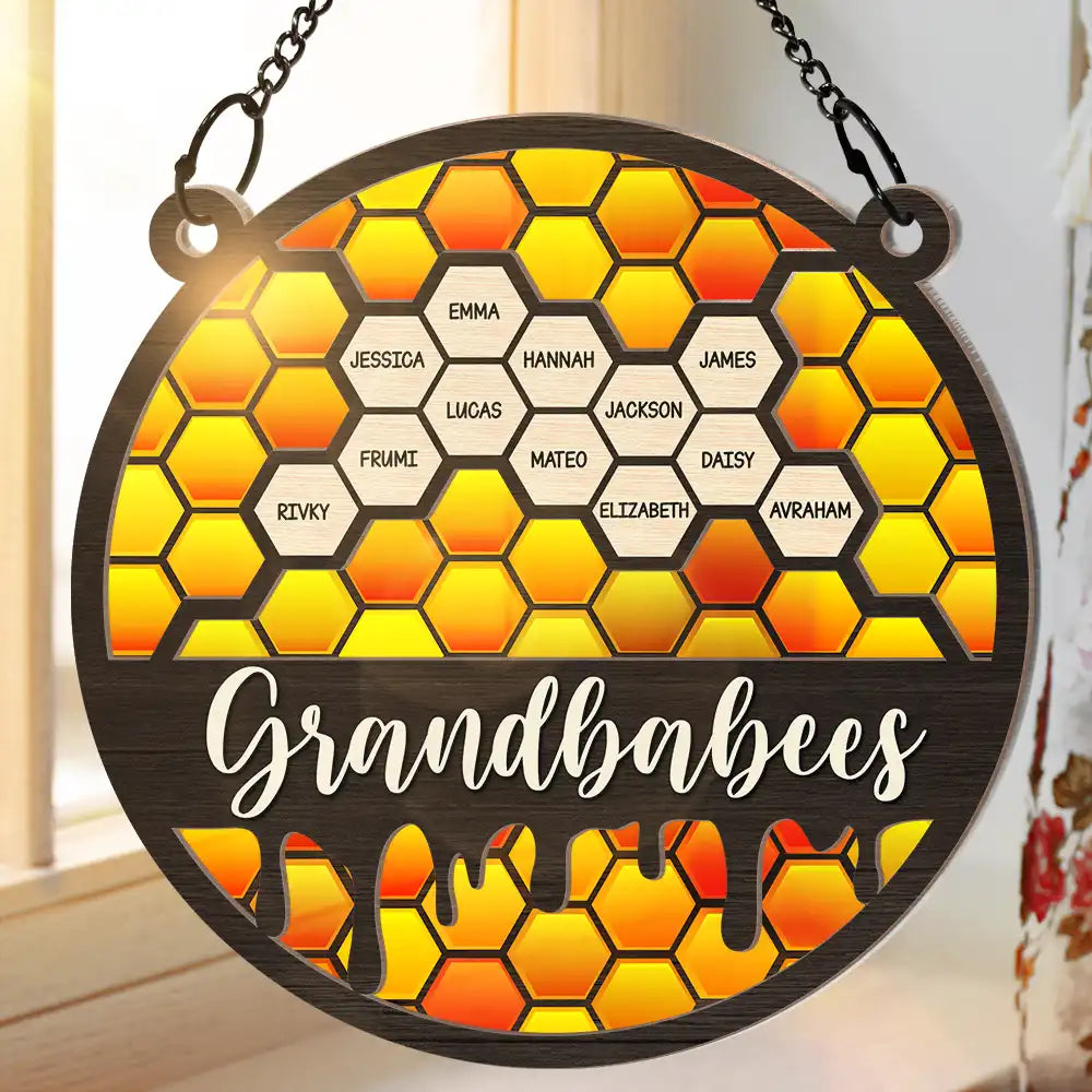 Grandbabees Nana's Beehive Grandkids - Personalized Window Hanging Suncatcher Ornament ORNA1210