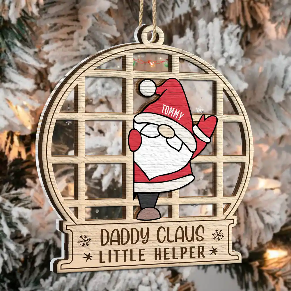 Christmas Gnome Nana Claus Little Helpers - Personalized 2-Layered Mix Ornament ORNA1210