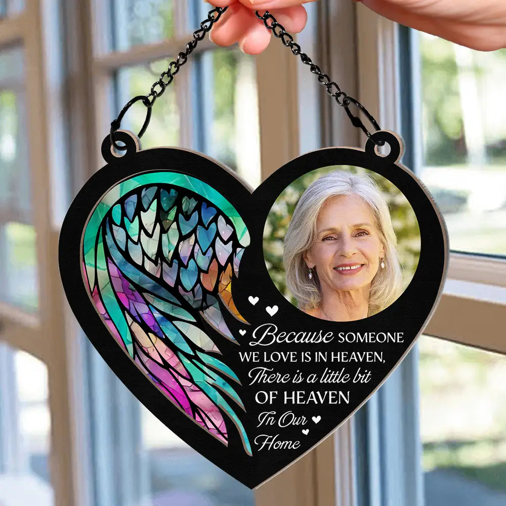 Custom Photo On Angel Wings You Were Taken Away - Personalized Window Hanging Suncatcher Ornament ORNA1210