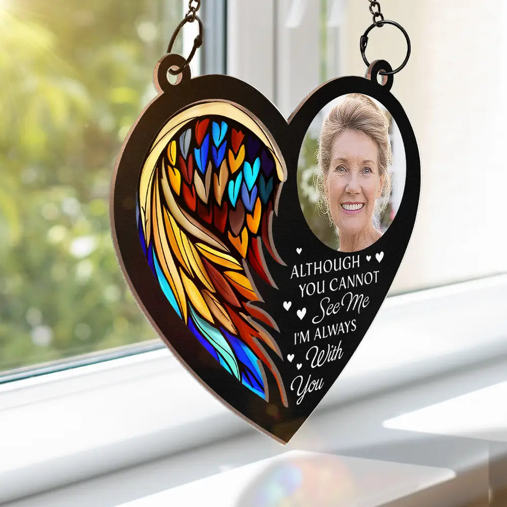Custom Photo On Angel Wings You Were Taken Away - Personalized Window Hanging Suncatcher Ornament ORNA1210