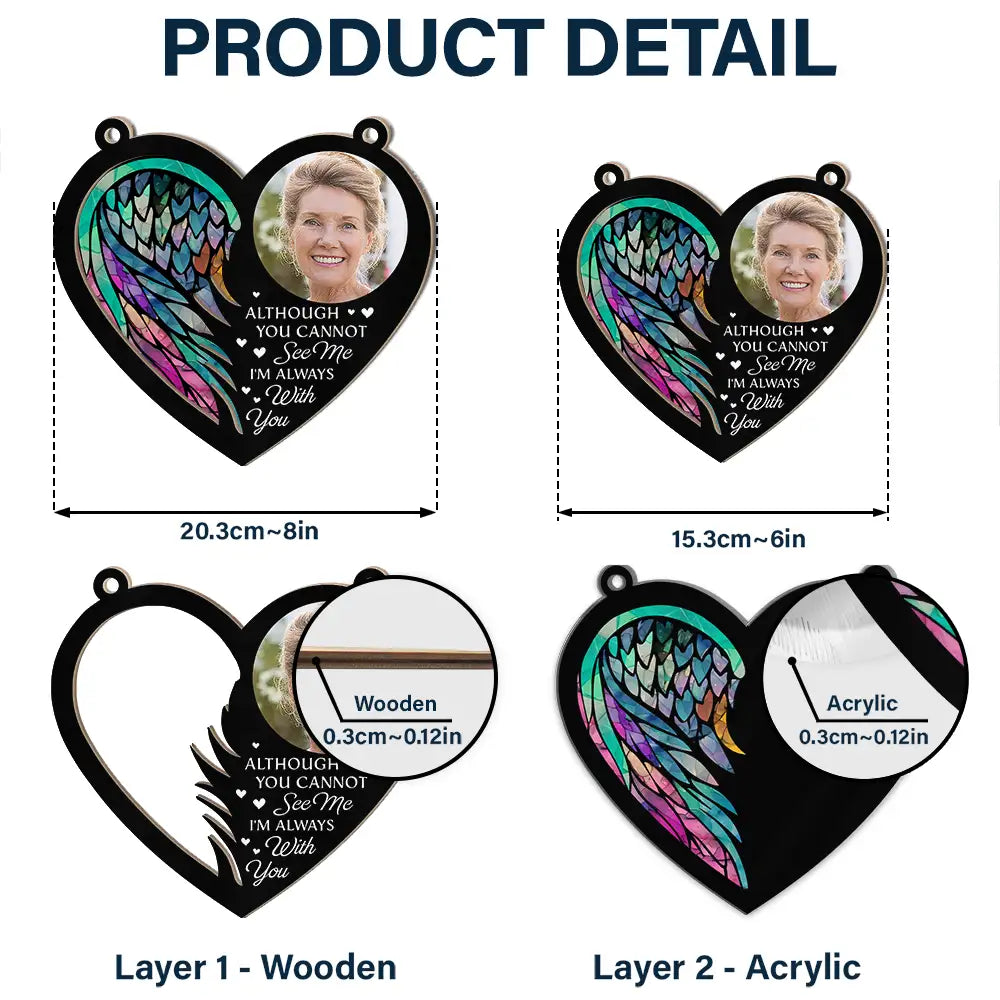 Custom Photo On Angel Wings You Were Taken Away - Personalized Window Hanging Suncatcher Ornament ORNA1210