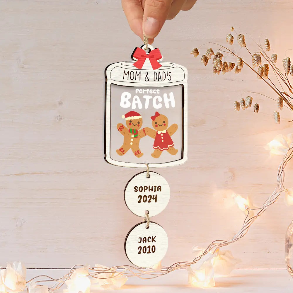 Grandma Grandpa Mom Dad Perfect Patch Cookies - Personalized Mix Ornament With Wooden Tag ORNA1210