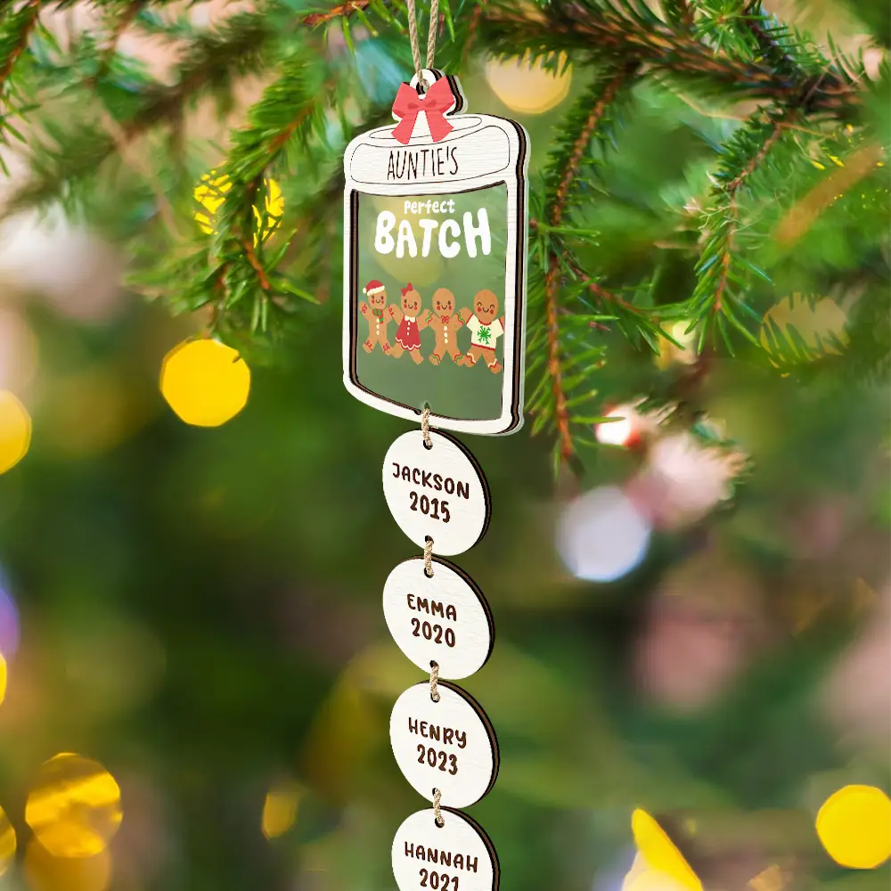 Grandma Grandpa Mom Dad Perfect Patch Cookies - Personalized Mix Ornament With Wooden Tag ORNA1210