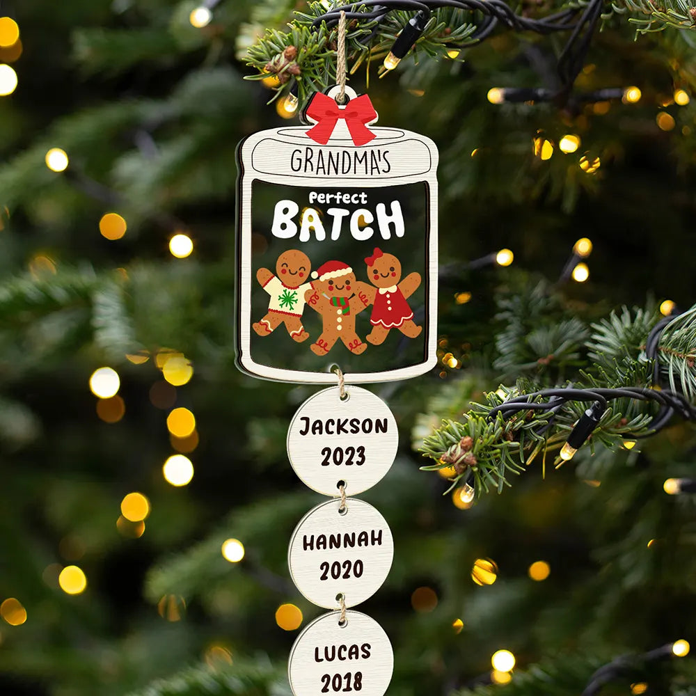 Grandma Grandpa Mom Dad Perfect Patch Cookies - Personalized Mix Ornament With Wooden Tag ORNA1210