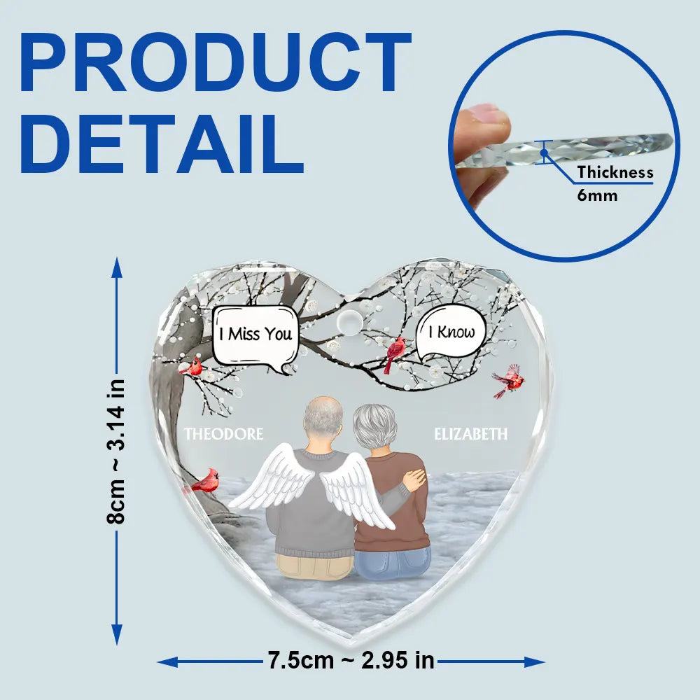 Custom Photo I'm Always With You Memorial - Personalized Heart Shaped Glass Ornament ORNA1210