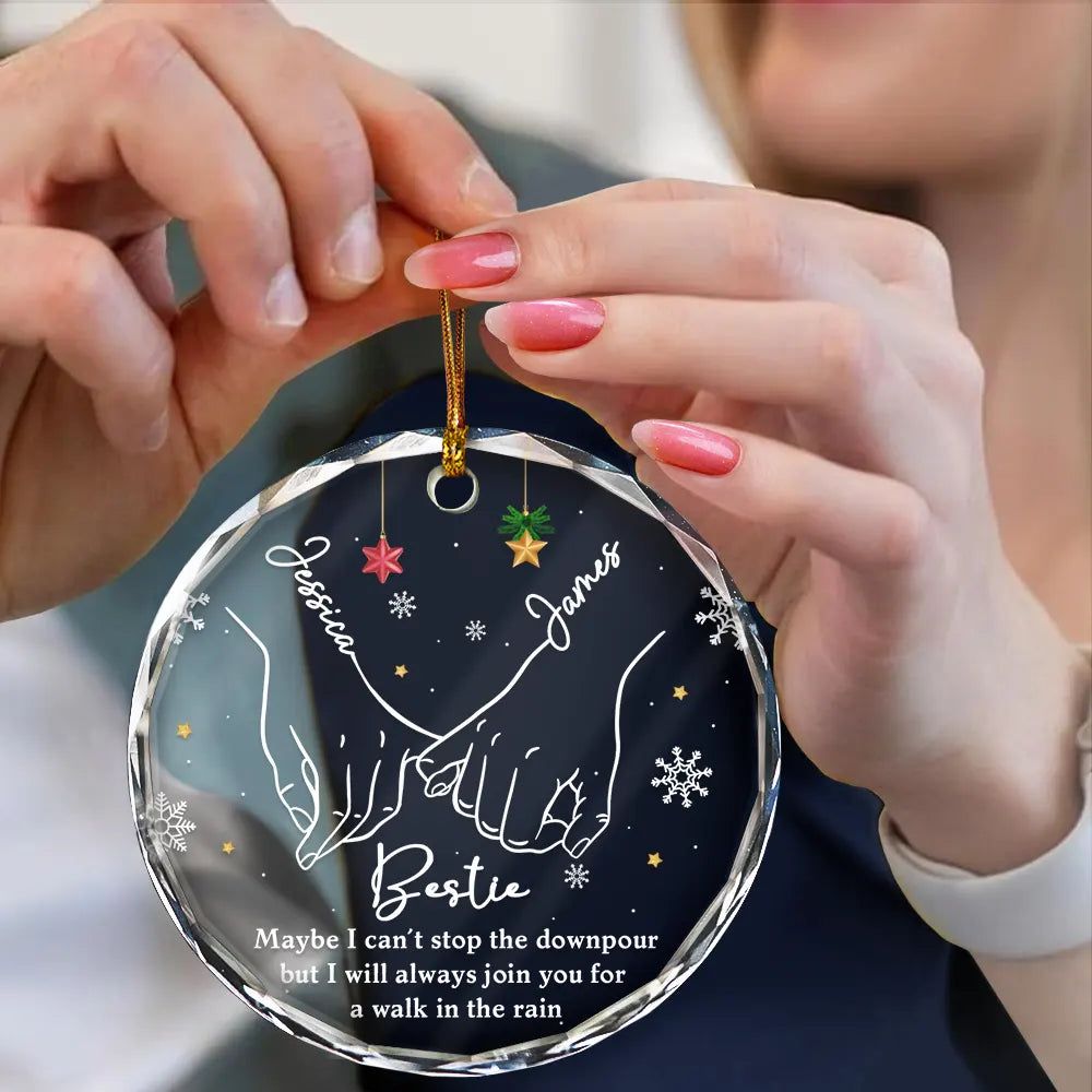 Bestie Sister I Promise You - Personalized Circle Glass Ornament ORNA1210