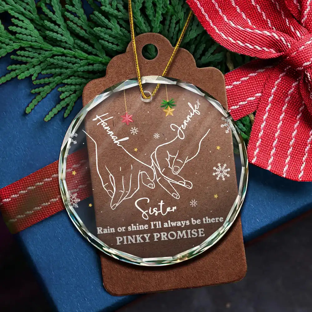 Bestie Sister I Promise You - Personalized Circle Glass Ornament ORNA1210